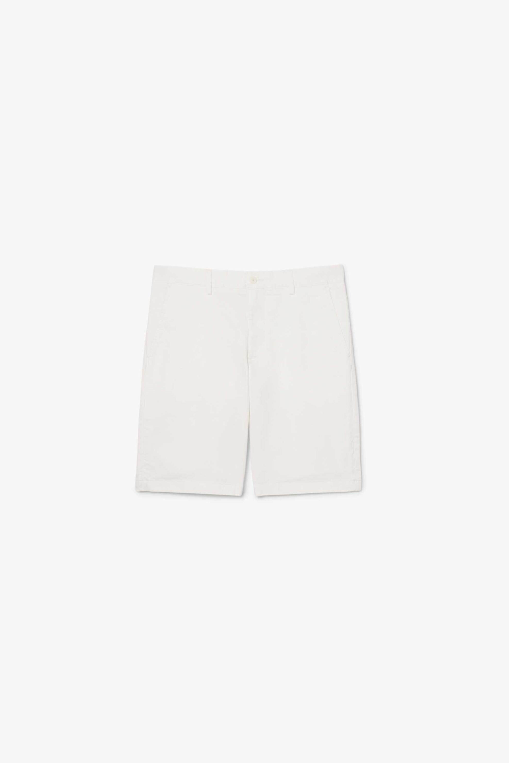 Lacoste Ανδρική Βερμούδα Chino Stretch Twill Slim Fit - Fh2349 Λευκό