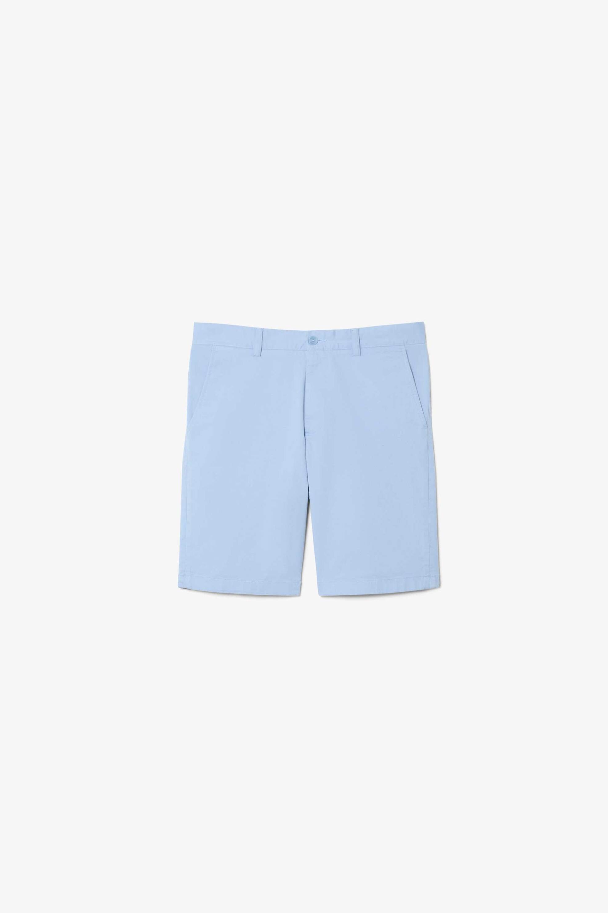 Lacoste Ανδρική Βερμούδα Chino Stretch Twill Slim Fit - Fh2349 Μπλε Ανοιχτό