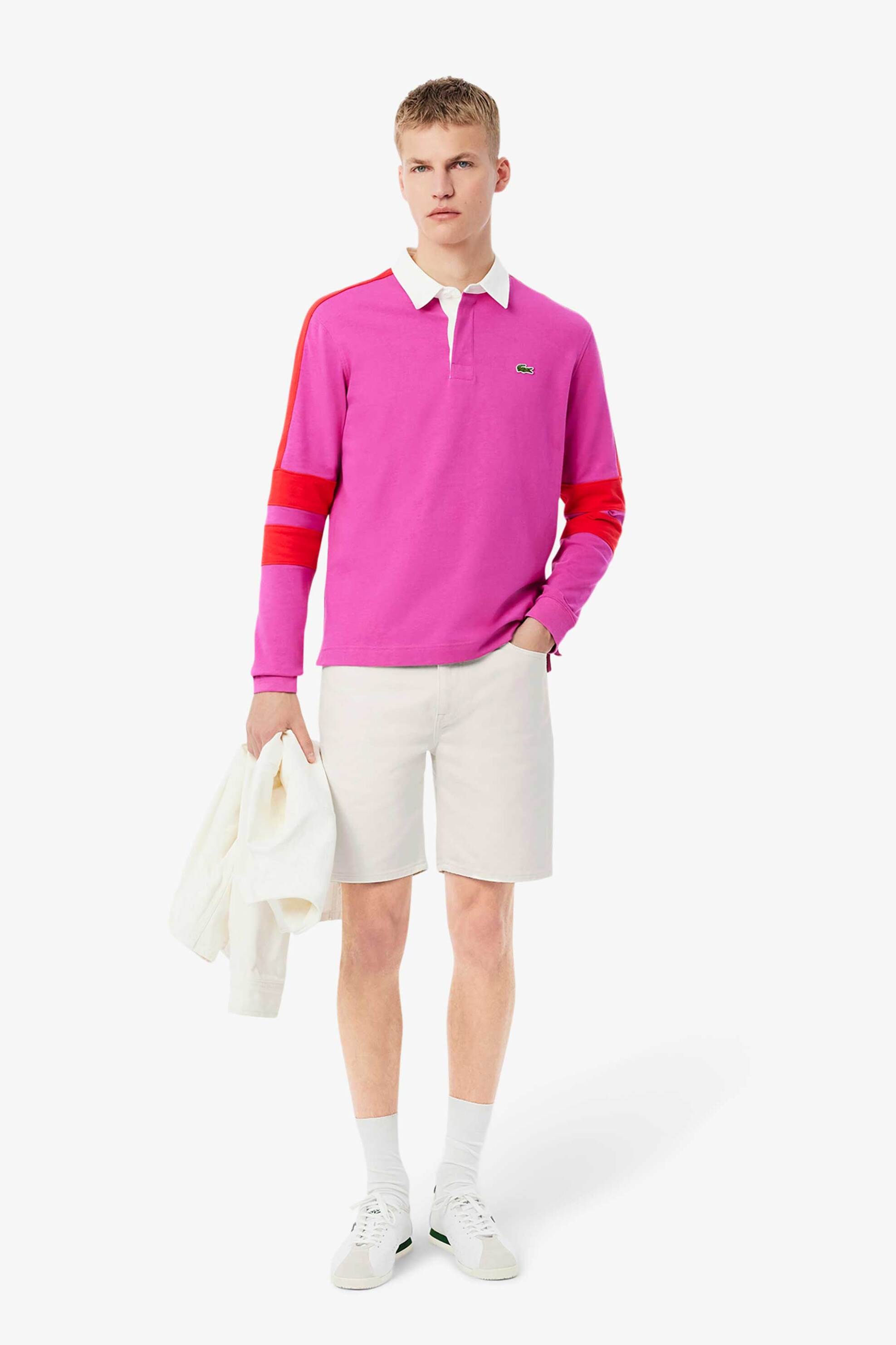 LACOSTE Lacoste ανδρική denim βερμούδα πεντάτσεπη Straight Fit - FH9932-00 Λευκό