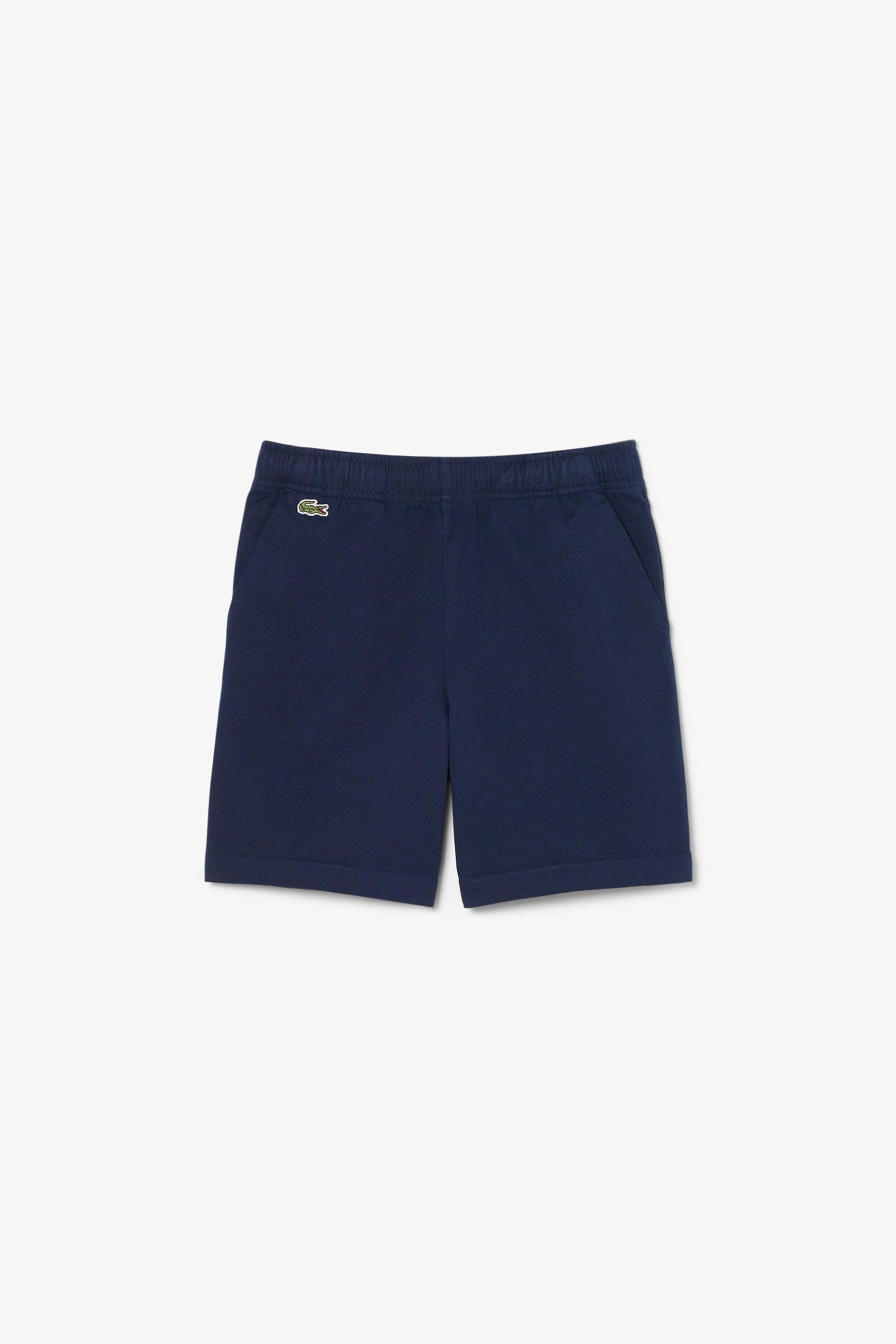 Lacoste Παιδική Βερμούδα Chino με Ελαστική Μέση Και Λογότυπο Regular Fit - Fj7376 Μπλε Σκούρο