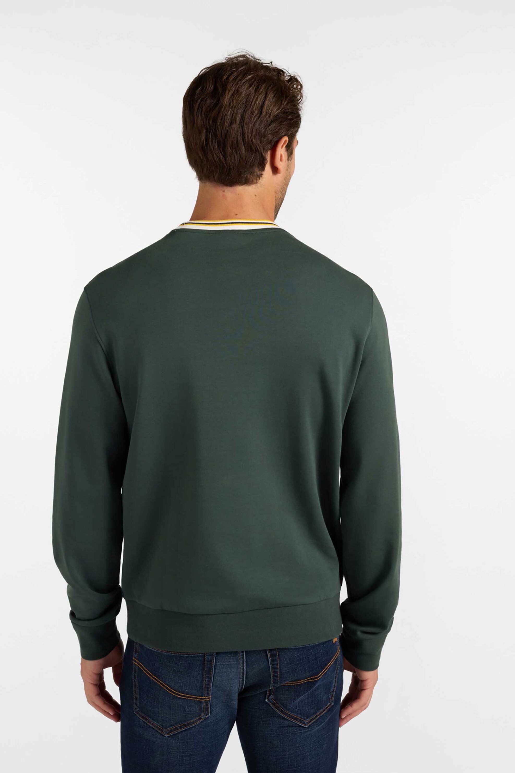 Harmont Blaine Ανδρική Μπλούζα Φούτερ με Λογότυπο Και Contrast Panels Regular Fit - Frr244021168 Πράσινο Σκούρο