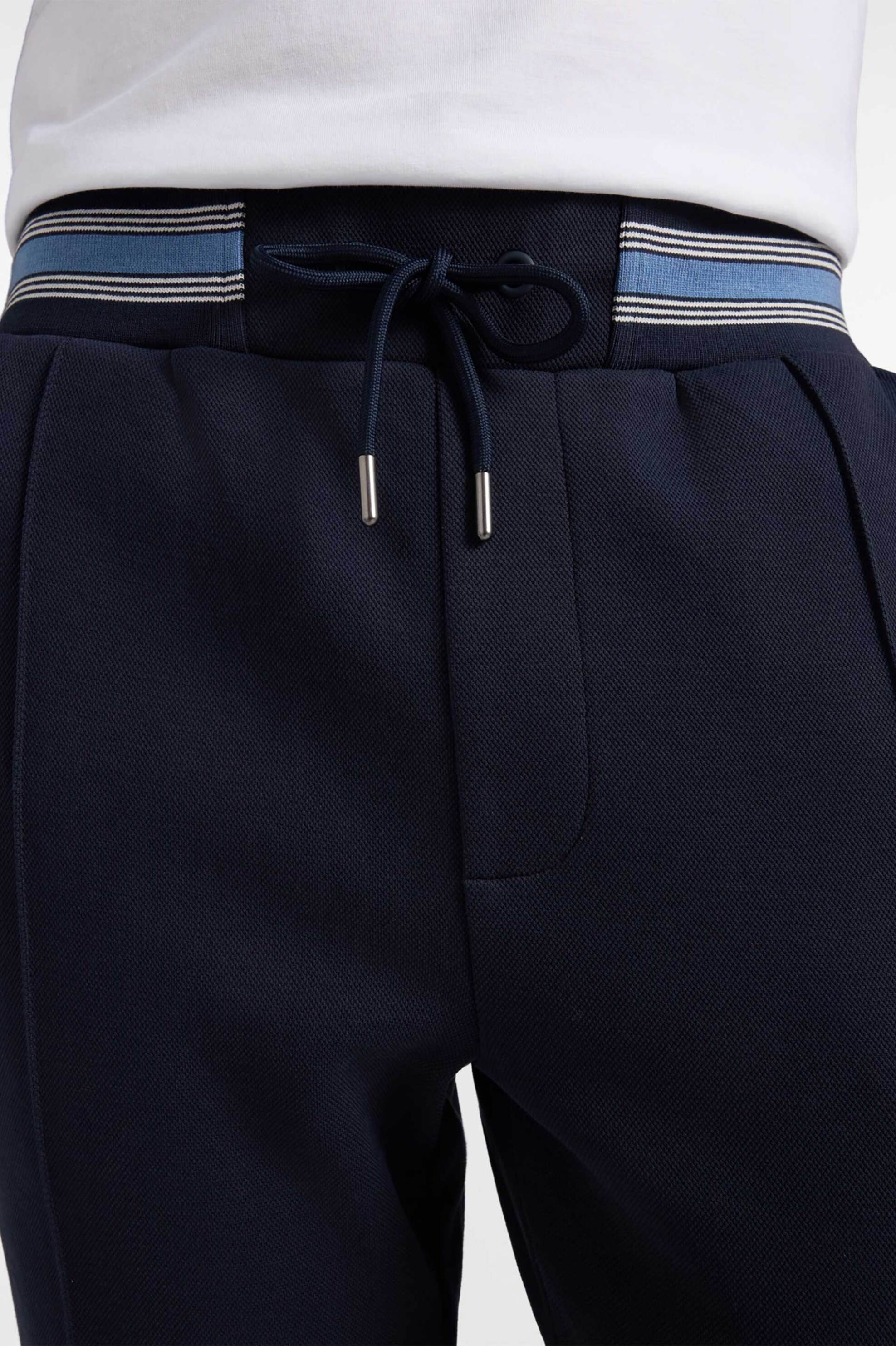 Harmont Blaine Ανδρικό Παντελόνι Φόρμας Πικέ με Contrast Μέση Regular Fit - Frr247021942 Μπλε Σκούρο