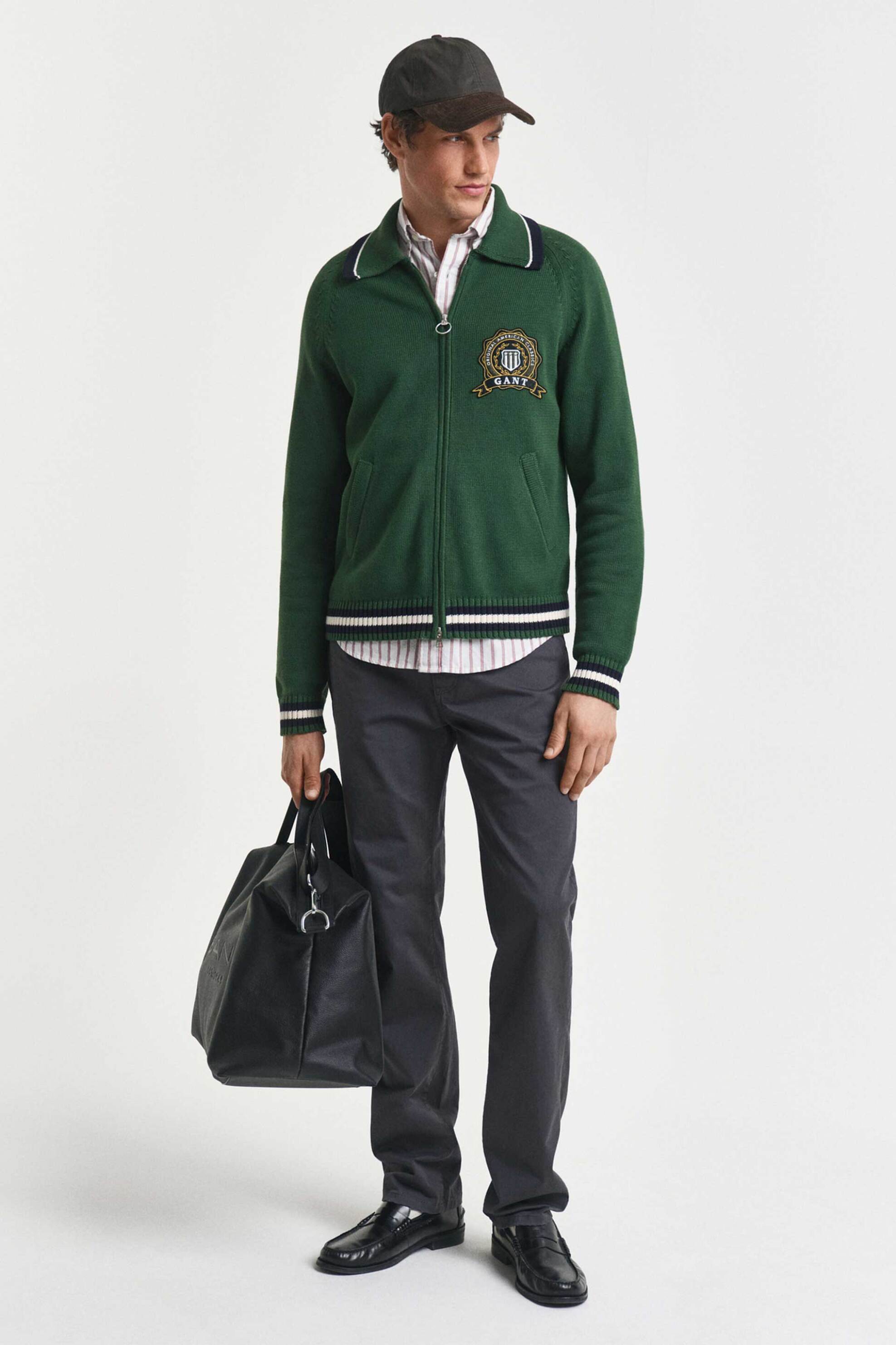 Gant ανδρικό τζιν παντελόνι βαμβακερό μονόχρωμο πεντάτσεπο Regular Fit (34L) - 1000263 Ανθρακί