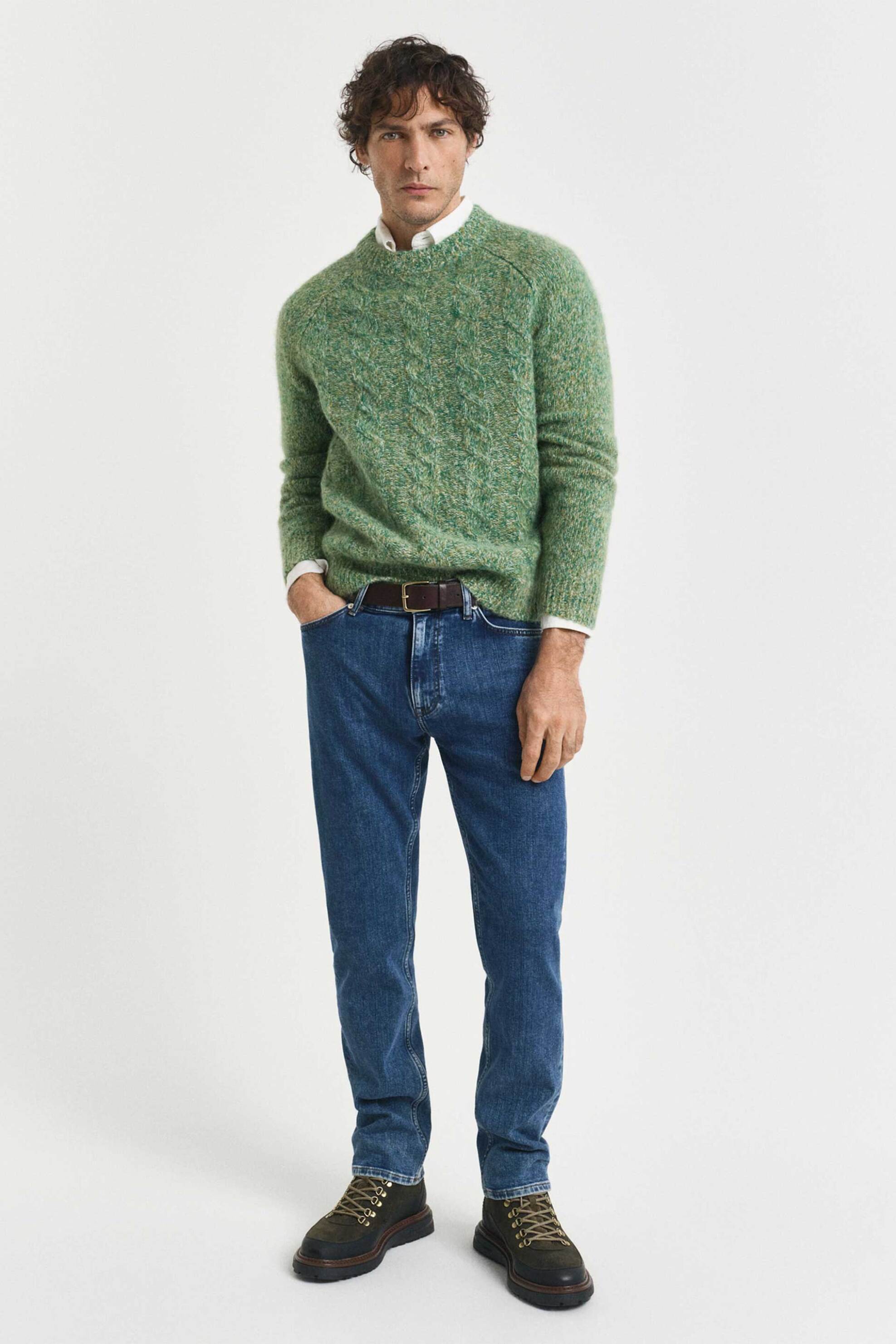 Gant ανδρικό τζιν παντελόνι πεντάτσεπο Regular Fit (34L) - 1000423 Denim Blue