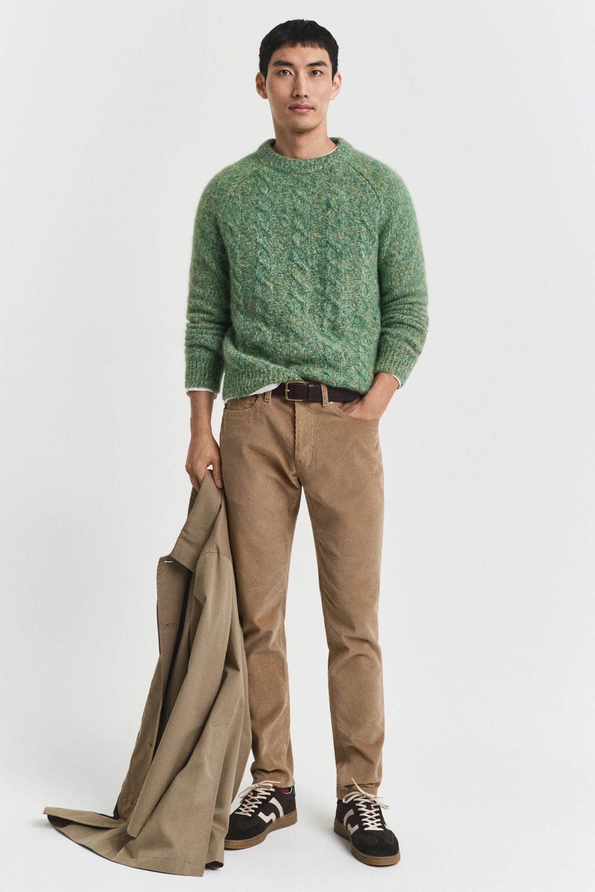 Gant ανδρικό κοτλέ παντελόνι πεντάτσεπο Slim Fit (34L) - 1000439 Καφέ Ανοιχτό