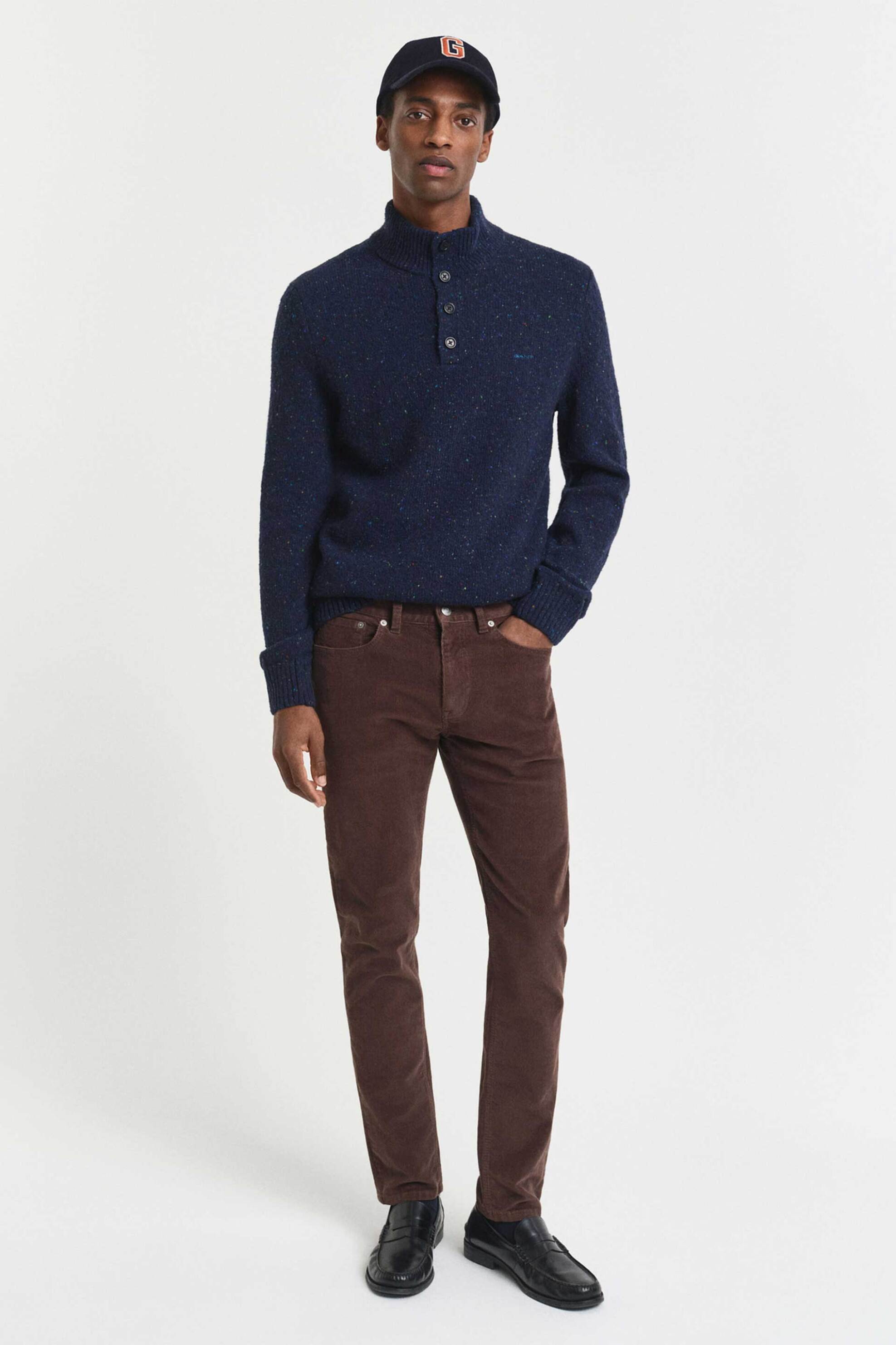 Gant ανδρικό κοτλέ παντελόνι πεντάτσεπο Slim Fit (34L) - 1000439 Καφέ