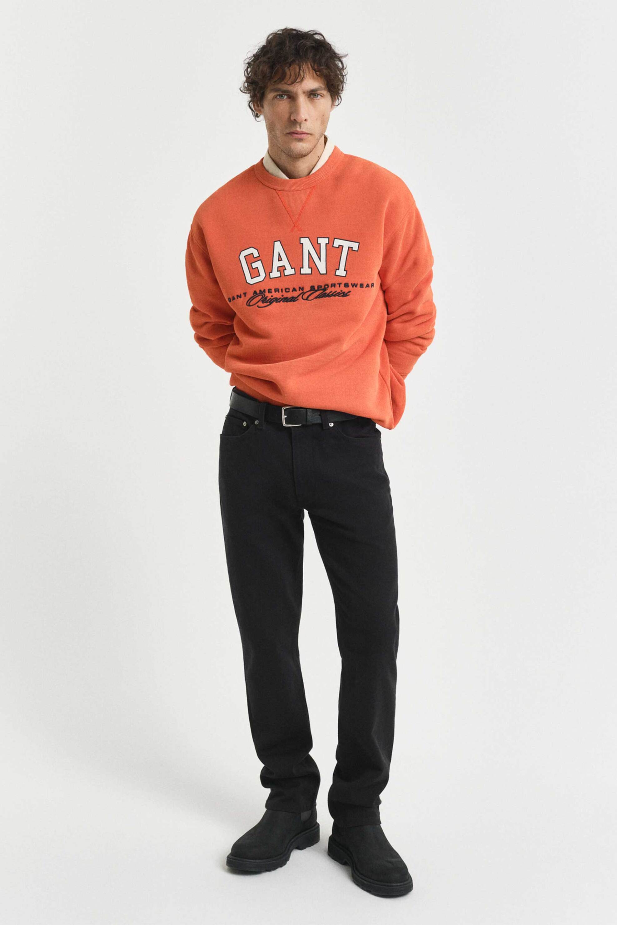 Gant ανδρικό τζιν παντελόνι πεντάτσεπο Regular Fit (34L) - 1000501 Μαύρο