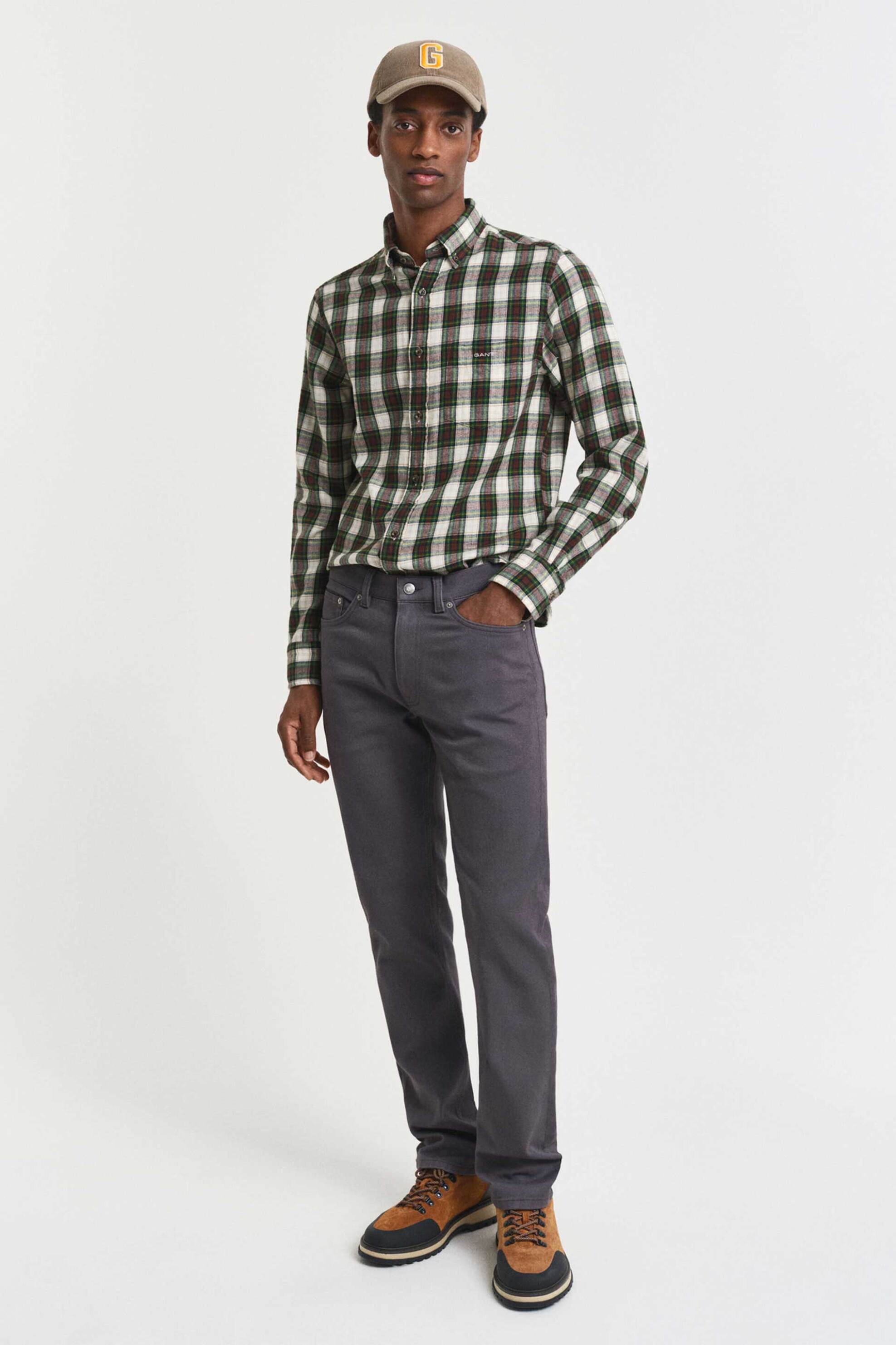 Gant ανδρικό τζιν παντελόνι πεντάτσεπο Regular Fit (34L) - 1000501 Ανθρακί