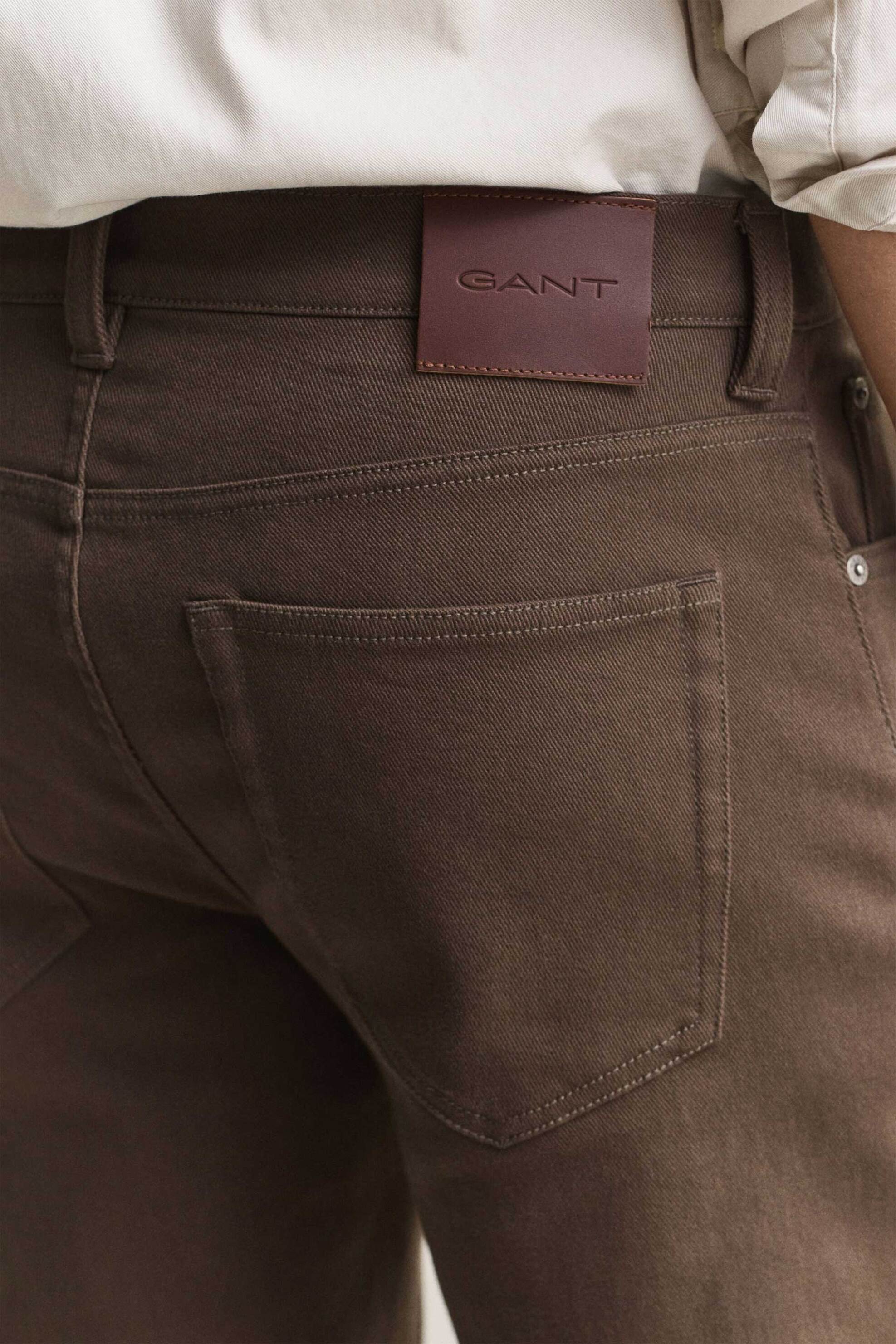 Gant Ανδρικό Τζιν Παντελόνι Πεντάτσεπο Regular Fit (34L) - 1000511 Καφέ