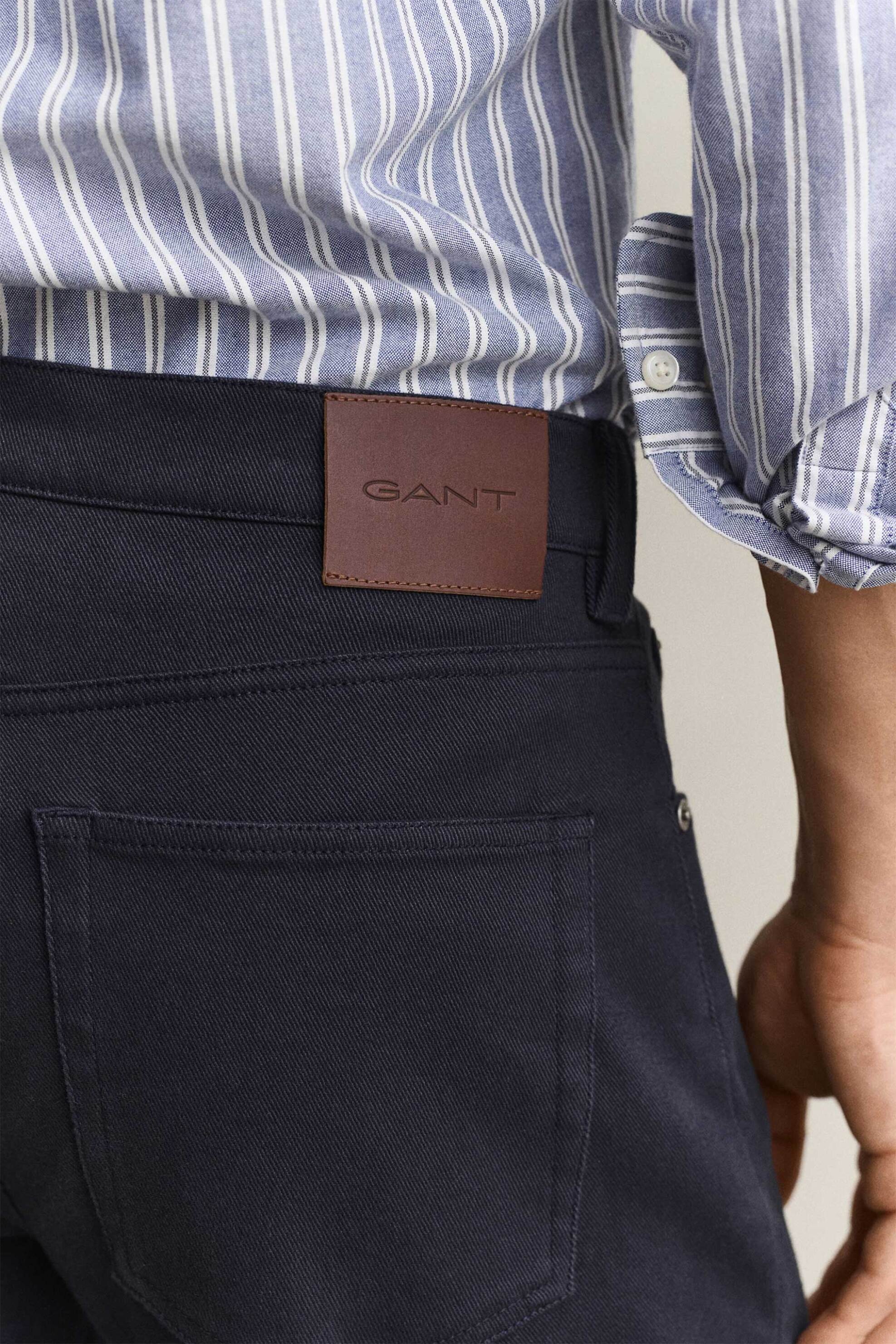 Gant Ανδρικό Τζιν Παντελόνι Πεντάτσεπο Regular Fit (34L) - 1000511 Μπλε Σκούρο