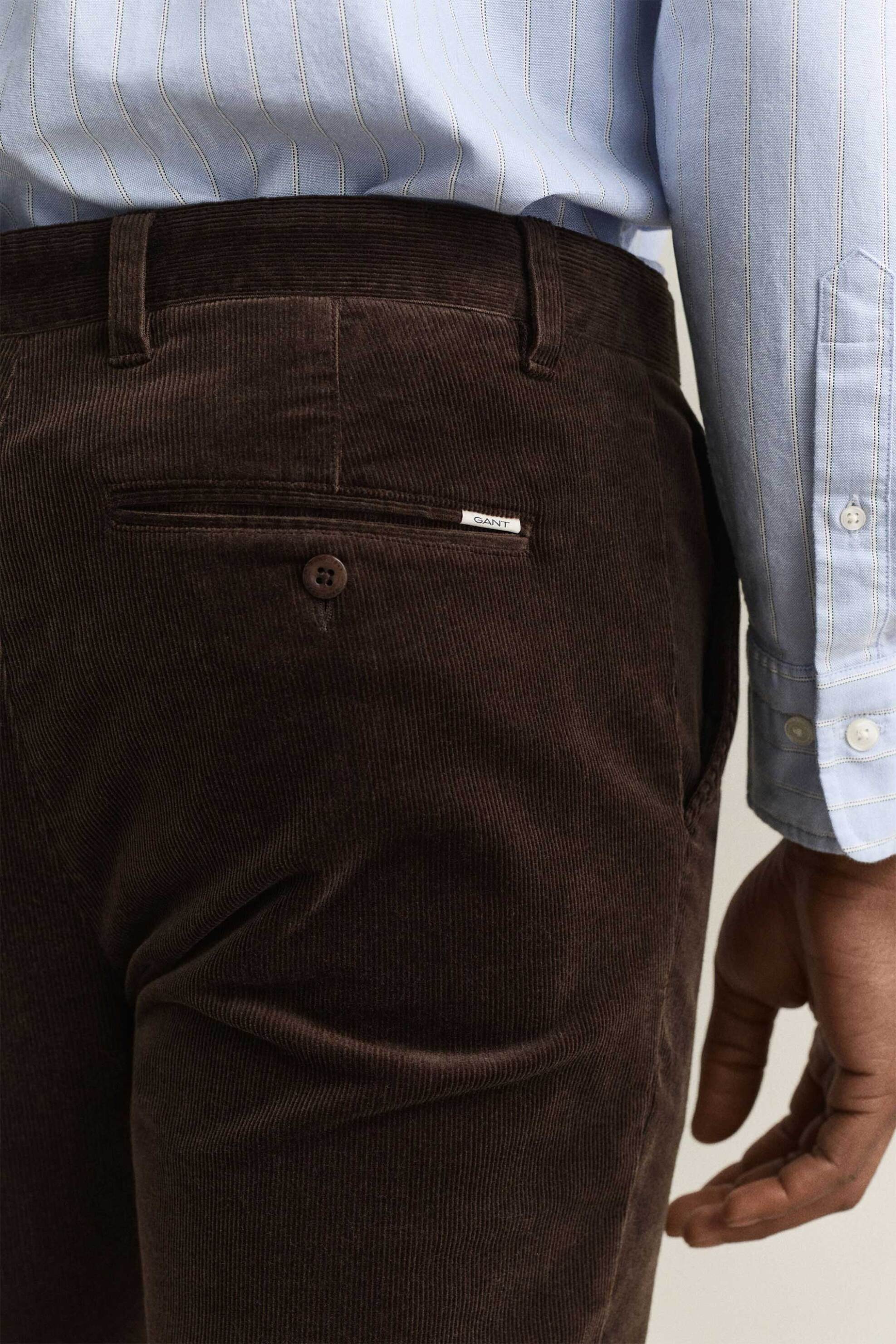 Gant Ανδρικό Κοτλέ Παντελόνι Chino Slim Fit (34L) - 1500110 Καφέ