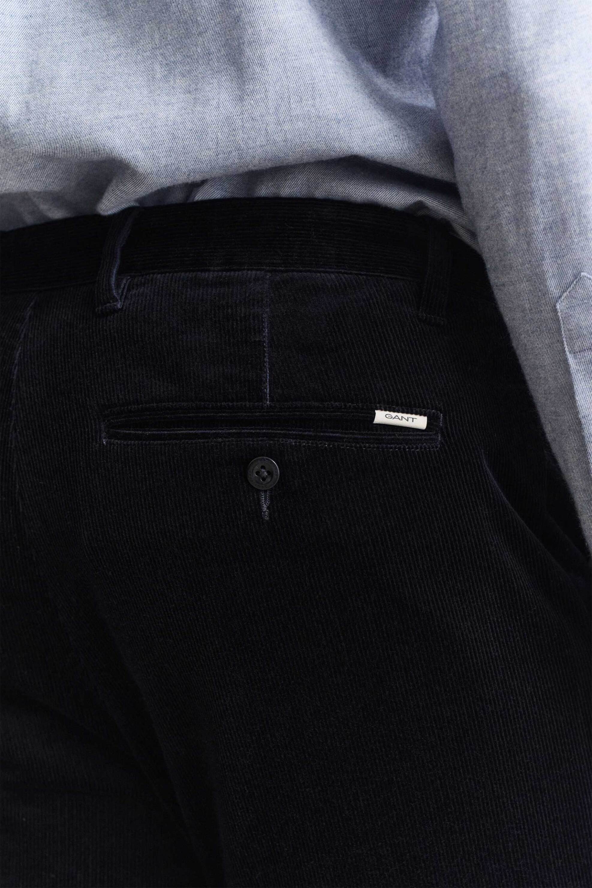 Gant Ανδρικό Κοτλέ Παντελόνι Chino Slim Fit (34L) - 1500110 Μπλε Σκούρο