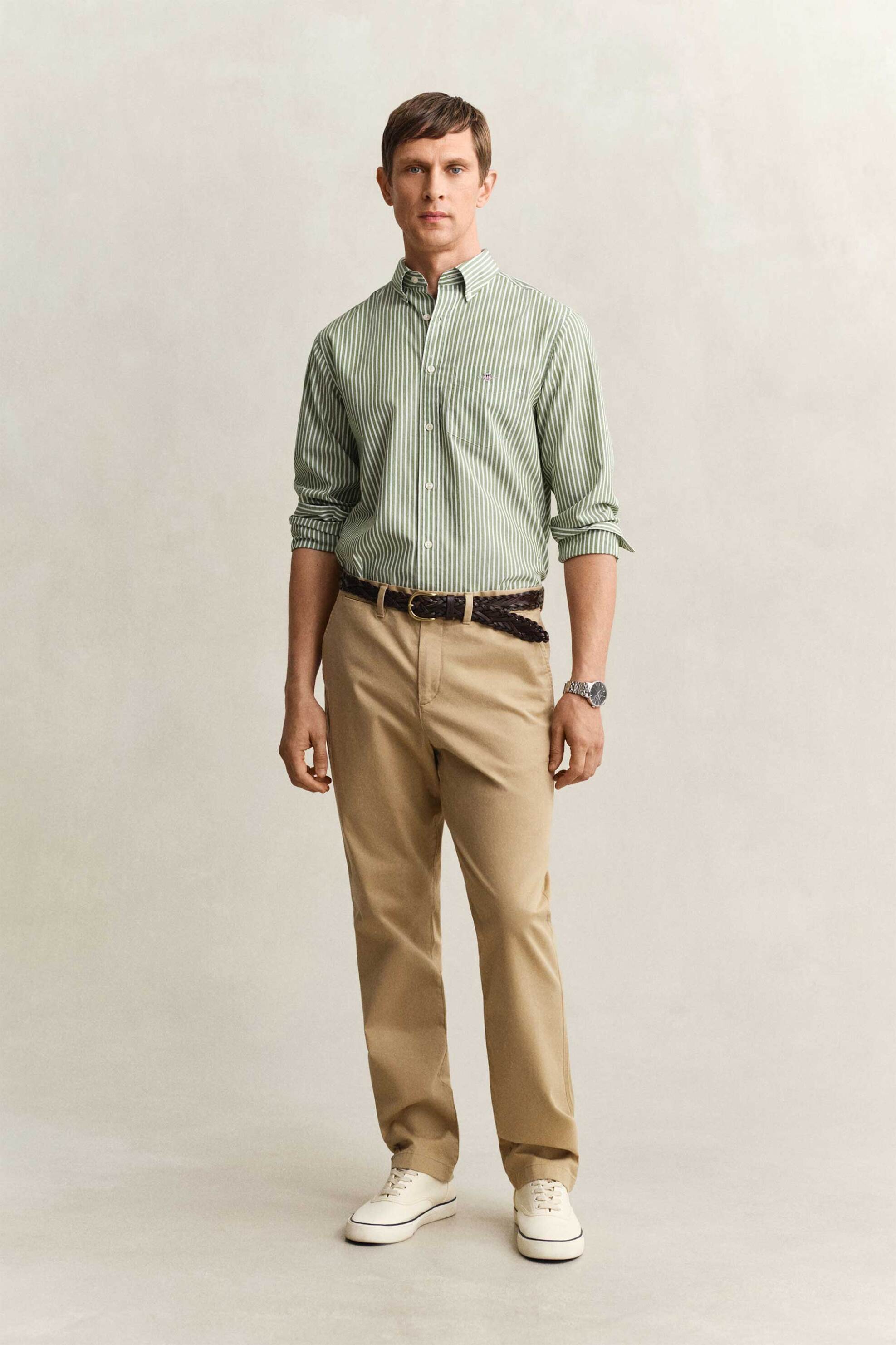 Gant ανδρικό παντελόνι chino Classic Regular Fit (34L) - 1501001 Μπεζ