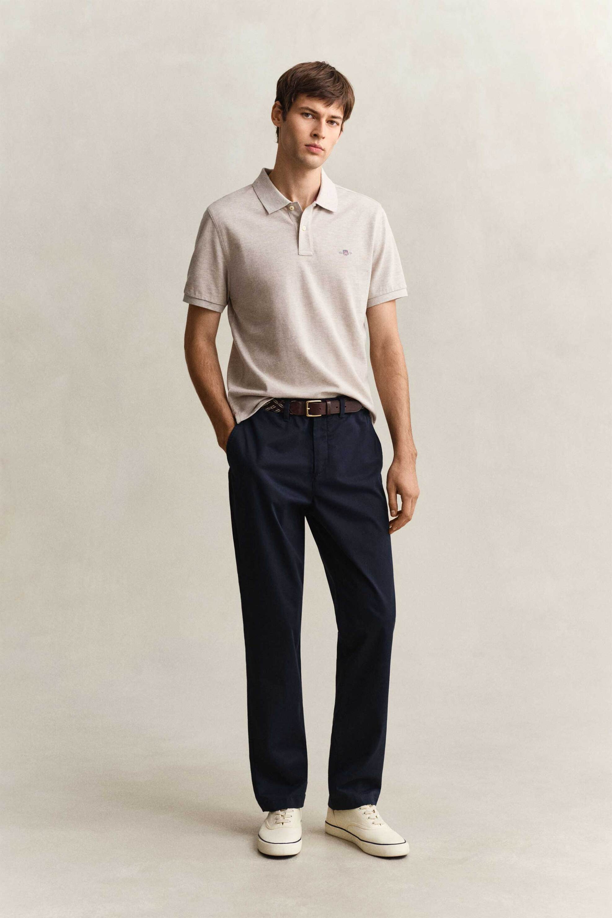 Gant ανδρικό παντελόνι chino Classic Regular Fit (34L) - 1501001 Μπλε Σκούρο