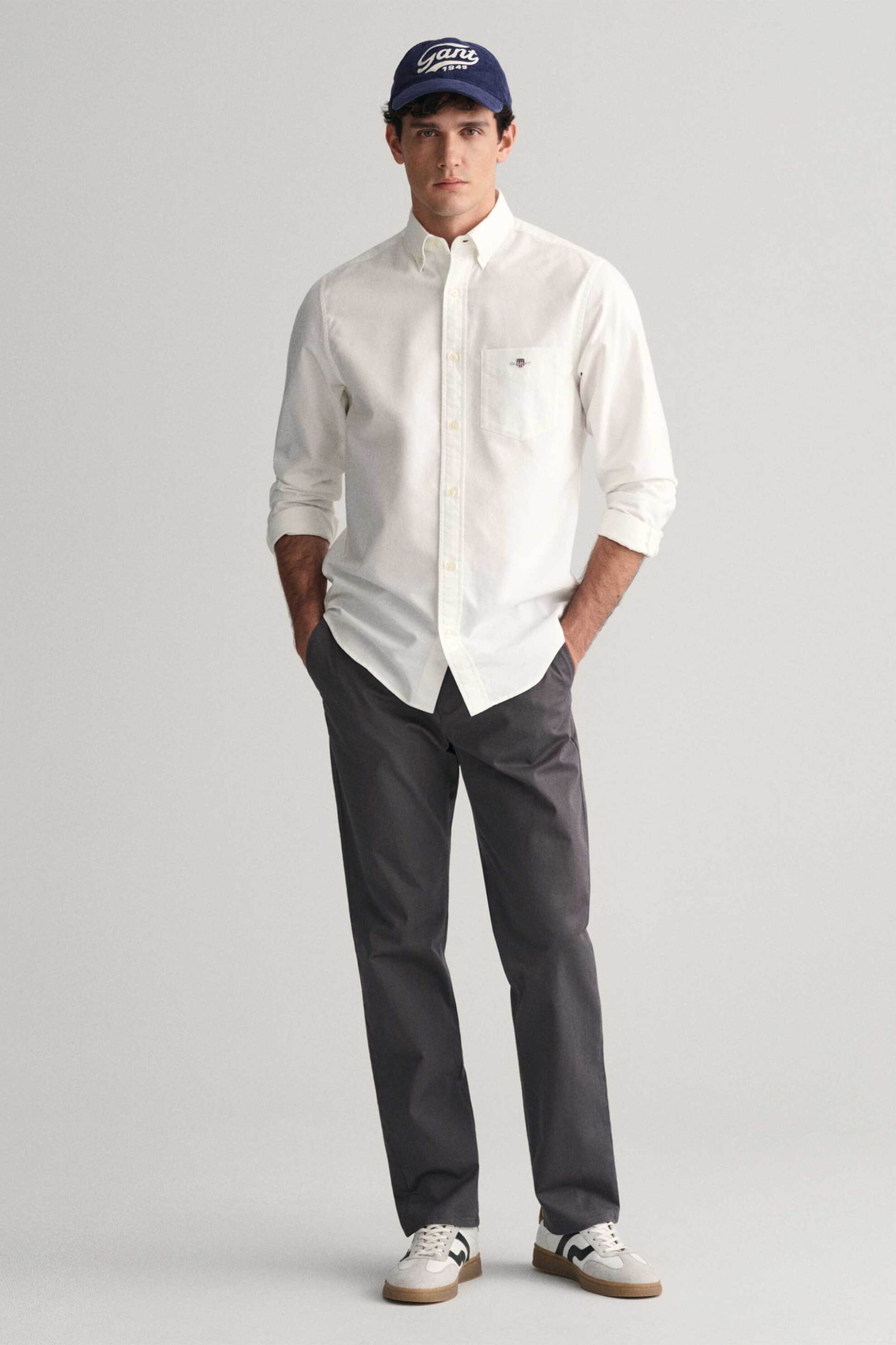 Gant ανδρικό chino παντελόνι Regular Fit (34L) - 1505222 Ανθρακί