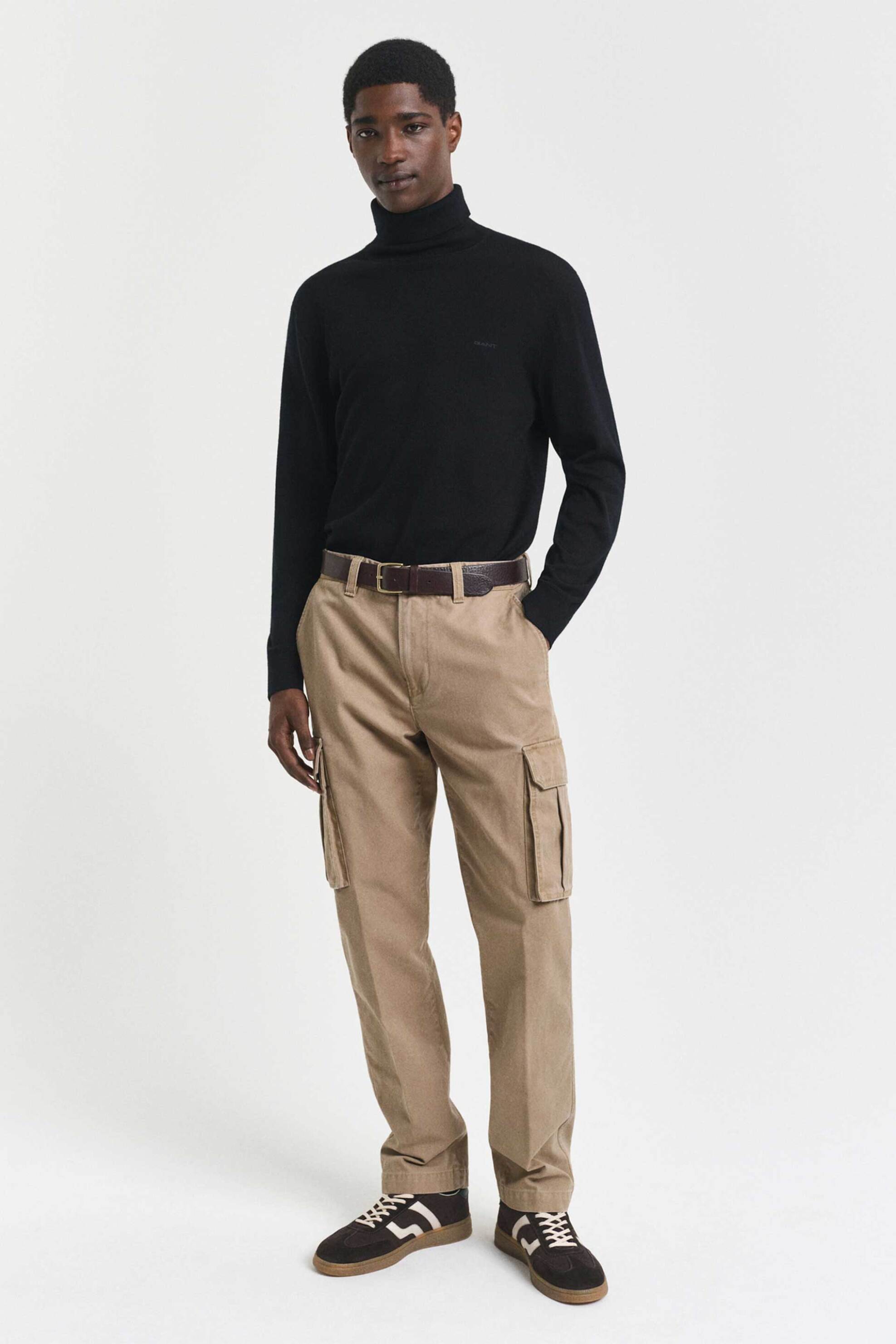 GANT Gant ανδρικό παντελόνι cargo Regular Fit (34L) - 1505362 Καφέ Ανοιχτό