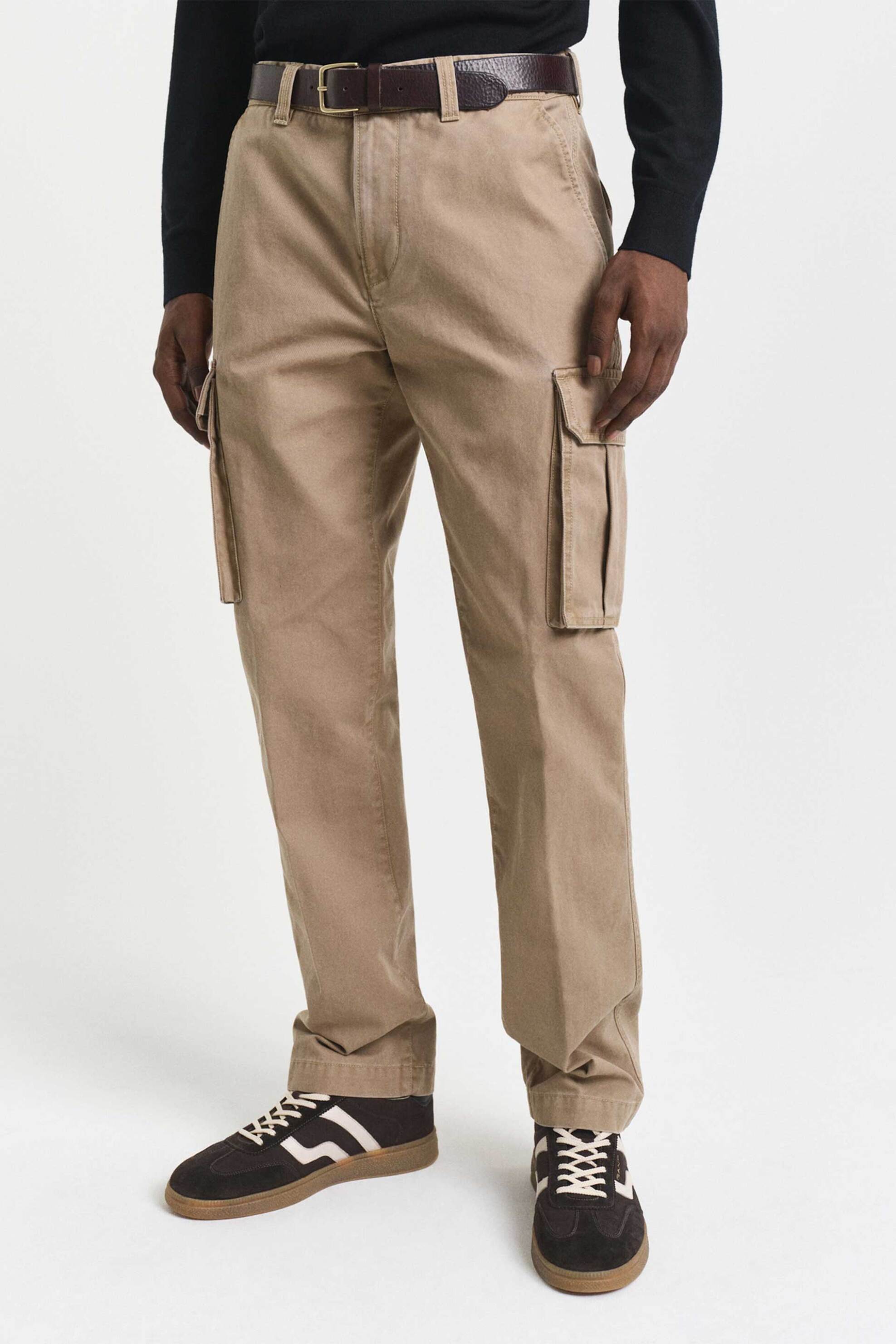Gant ανδρικό παντελόνι cargo Regular Fit (34L) - 1505362 Καφέ Ανοιχτό φωτογραφία