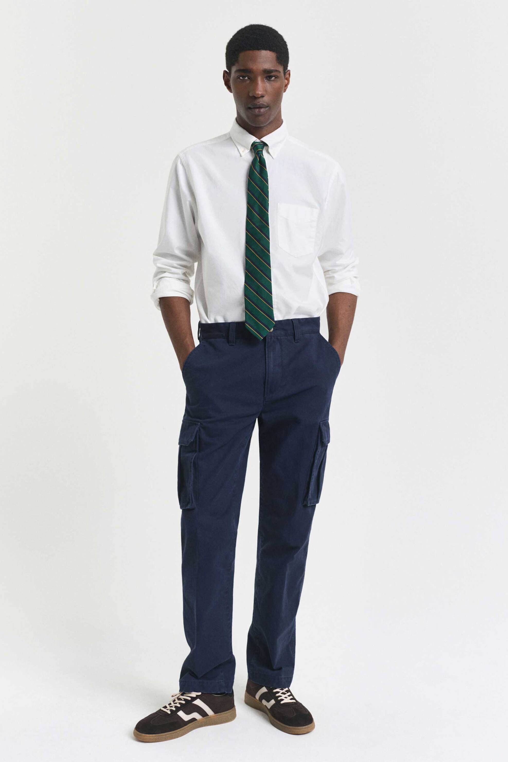 GANT Gant ανδρικό παντελόνι cargo Regular Fit (34L) - 1505362 Μπλε Σκούρο