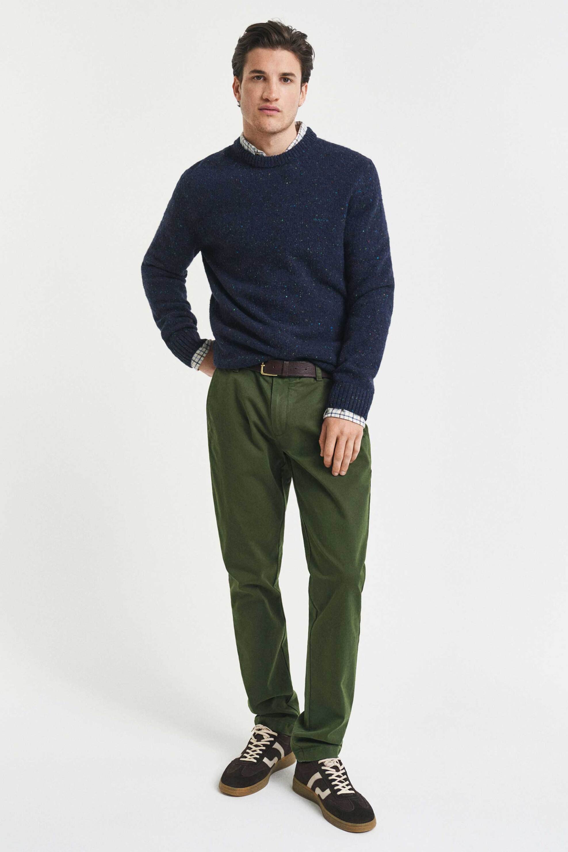 Gant ανδρικό παντελόνι chino Slim Fit (34L) - 1505380 Πράσινο