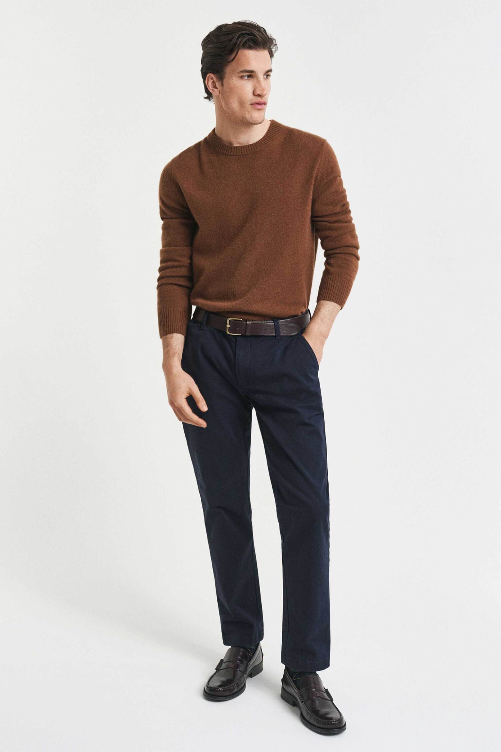 Gant ανδρικό παντελόνι chino Slim Fit (34L) - 1505380 Μπλε Σκούρο