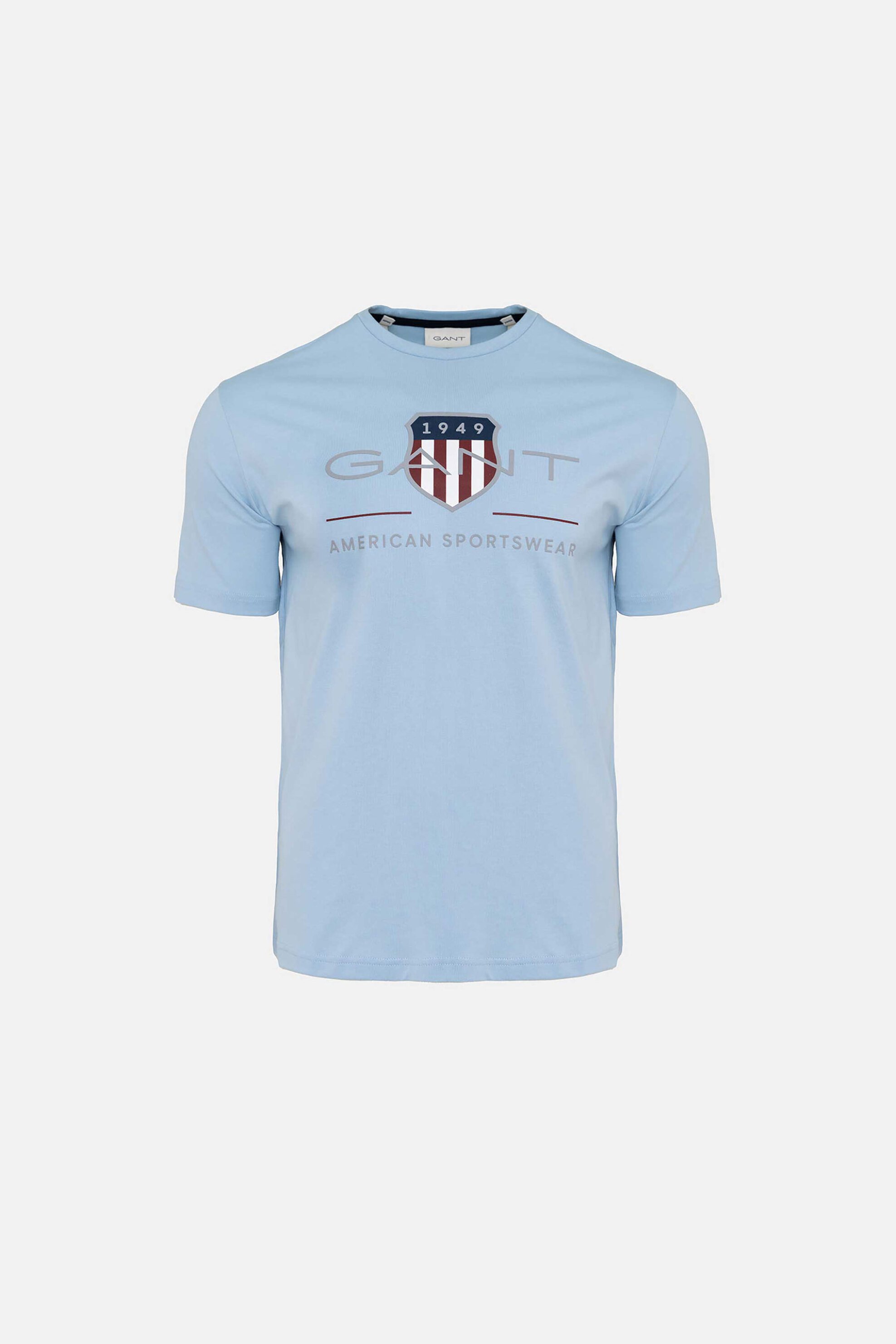 Gant ανδρικό T-shirt με graphic logo print Regular Fit - 2003199 Μπλε Ανοιχτό