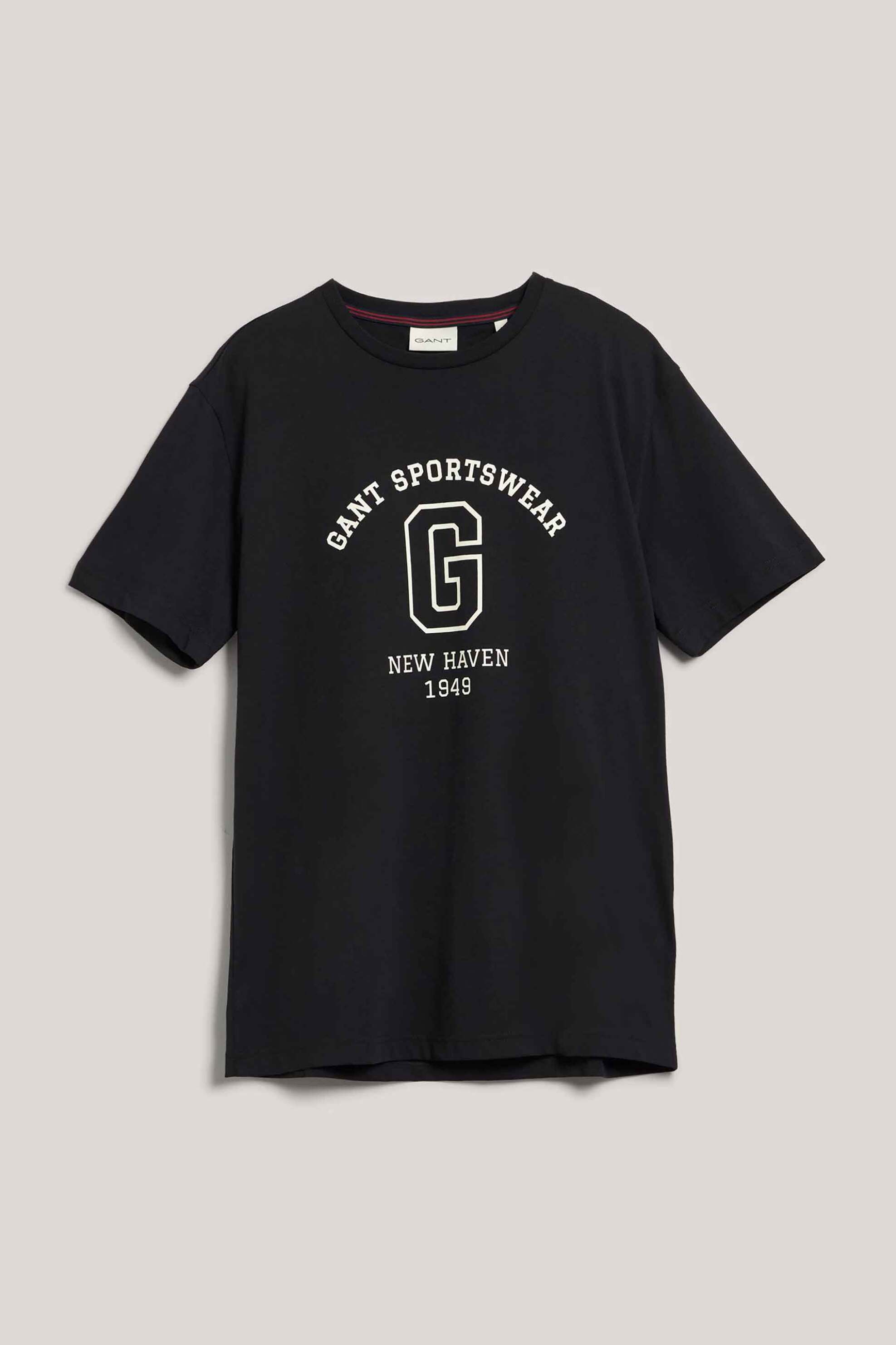 Gant Ανδρικό T-Shirt με Logo Print Regular Fit - 2003310 Μαύρο