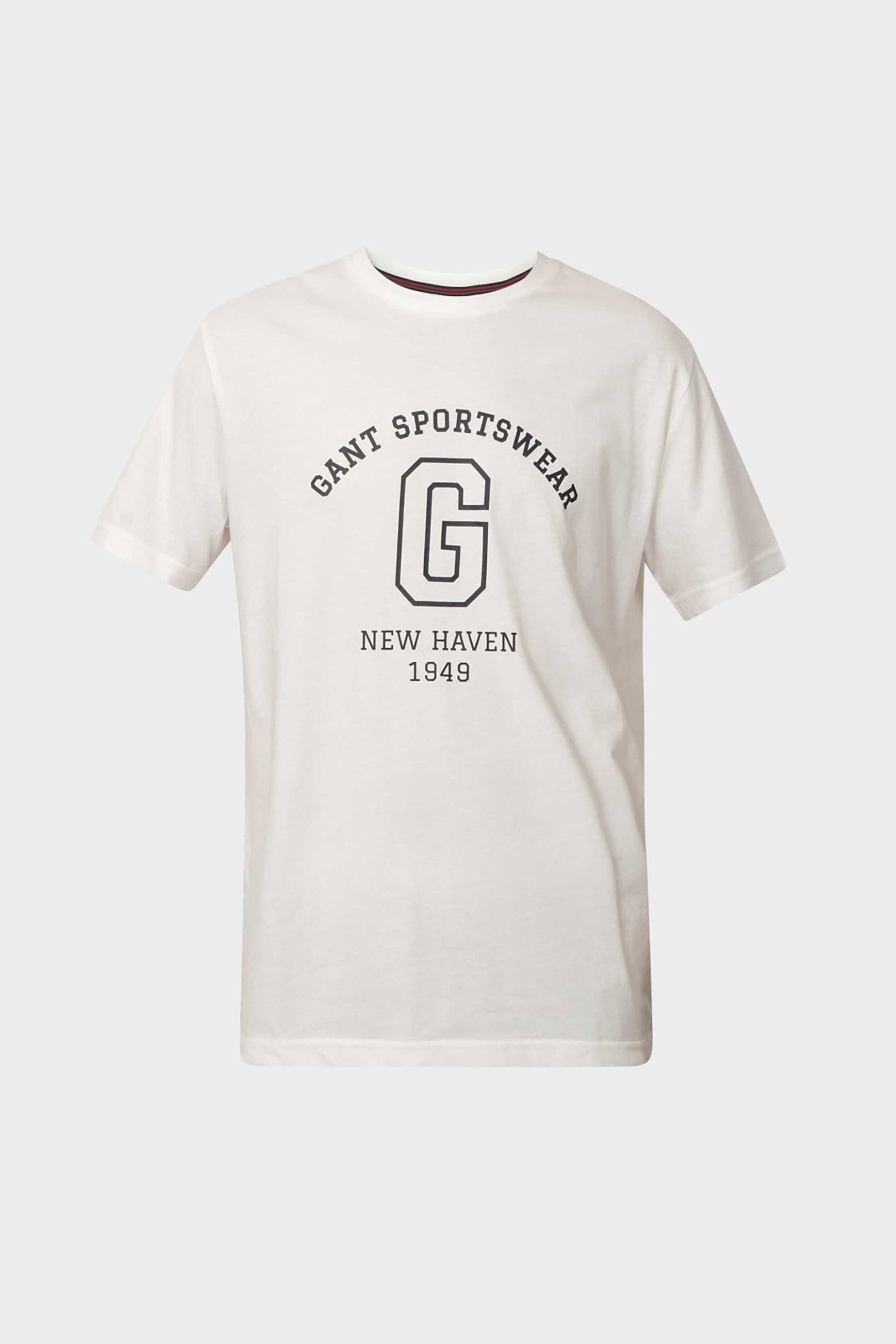 Gant ανδρικό T-shirt με logo print Regular Fit - 2003310 Λευκό