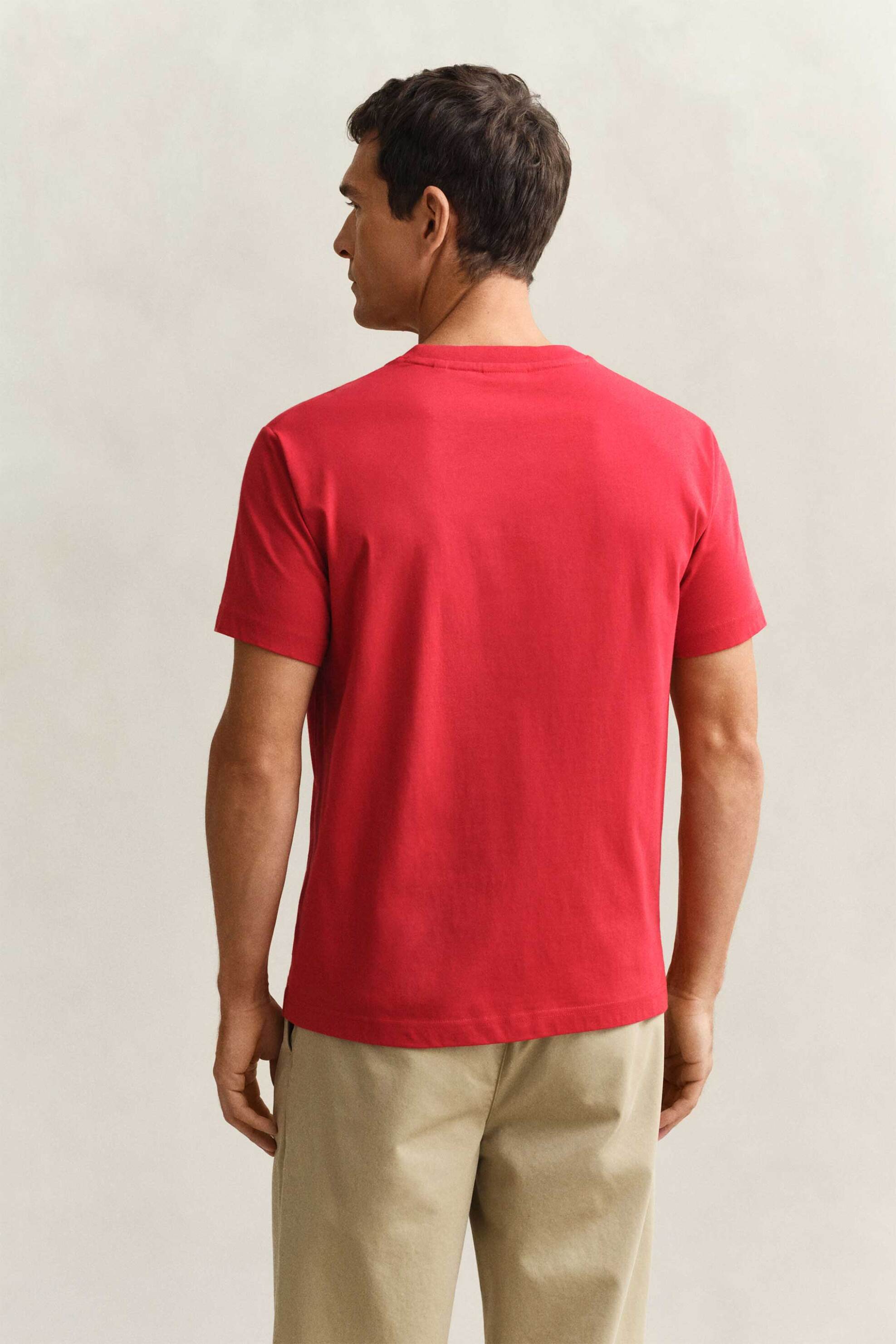 Gant Ανδρικό T-Shirt με Graphic Logo Print Regular Fit - 2003394 Κόκκινο