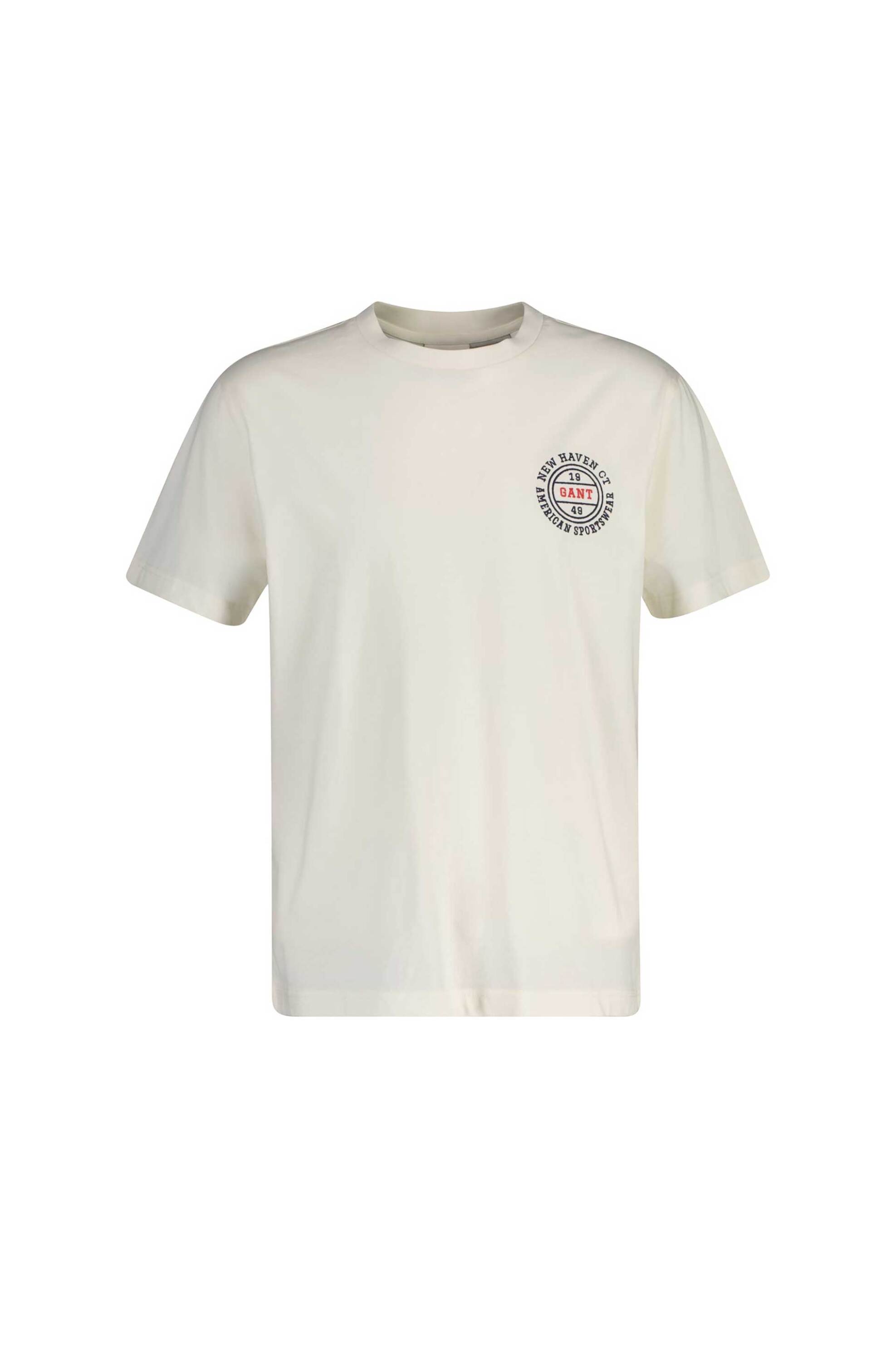 Gant ανδρικό T-shirt με graphic logo print Regular Fit - 2003402 Κρέμ