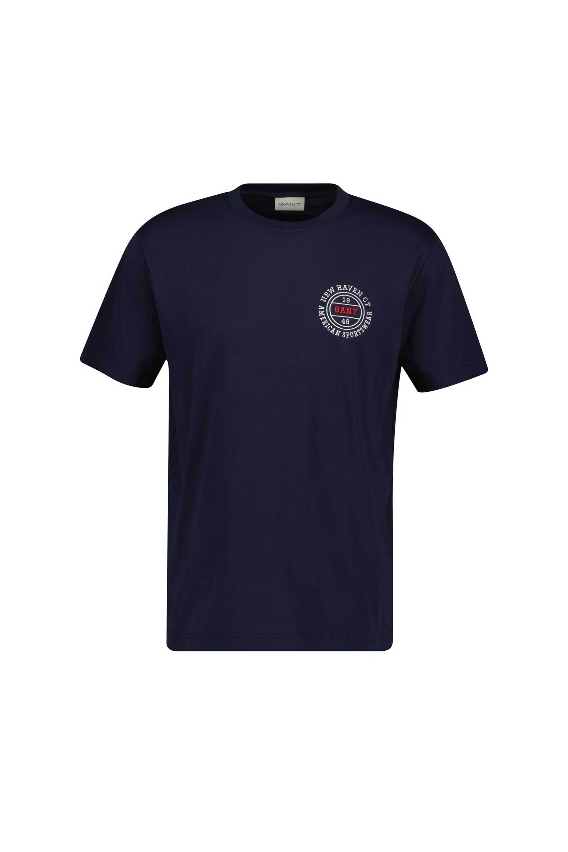 Gant ανδρικό T-shirt με graphic logo print Regular Fit - 2003402 Μπλε Σκούρο