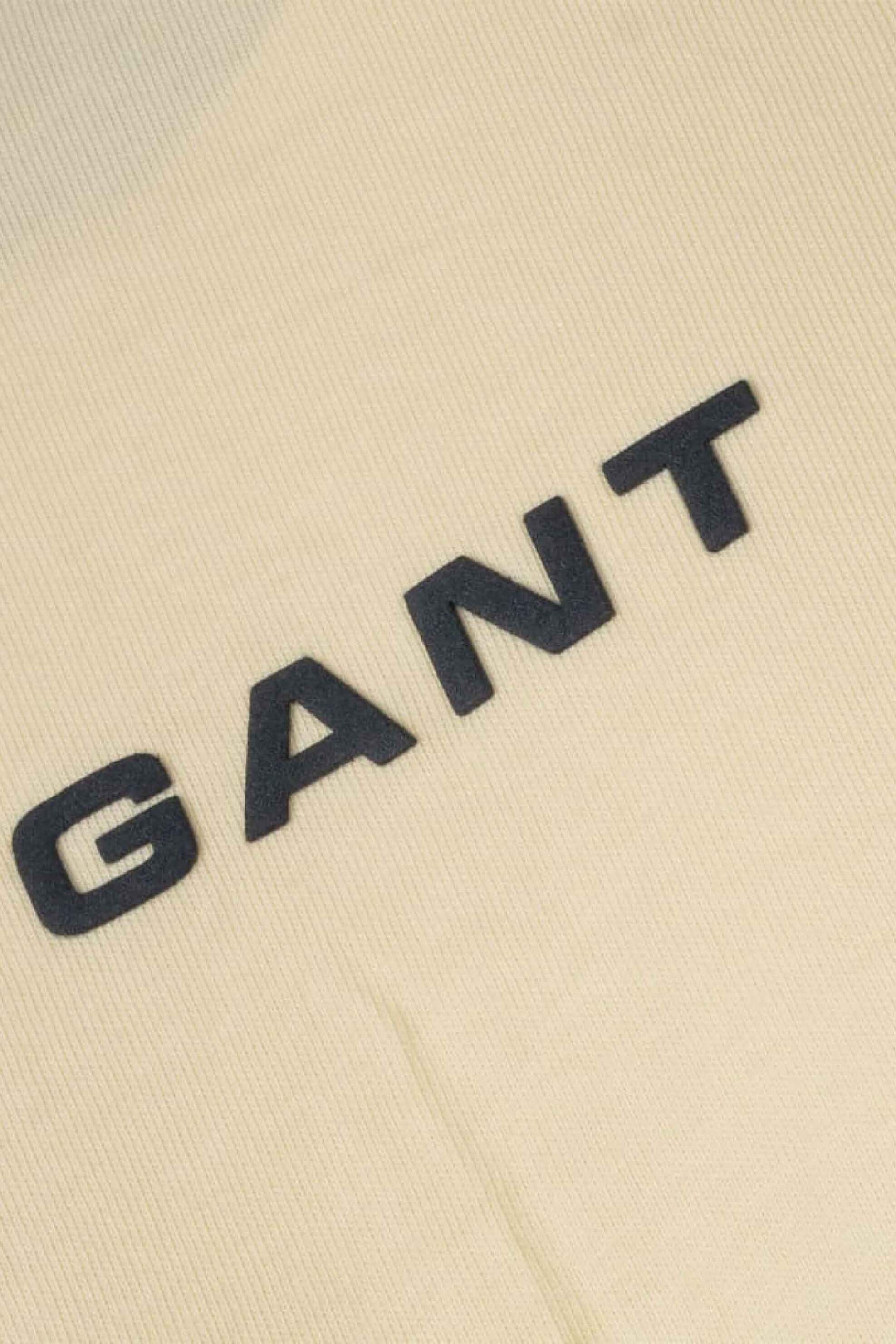 Gant Ανδρικό T-Shirt με Λογότυπο Regular Fit - 2003405 Εκρού