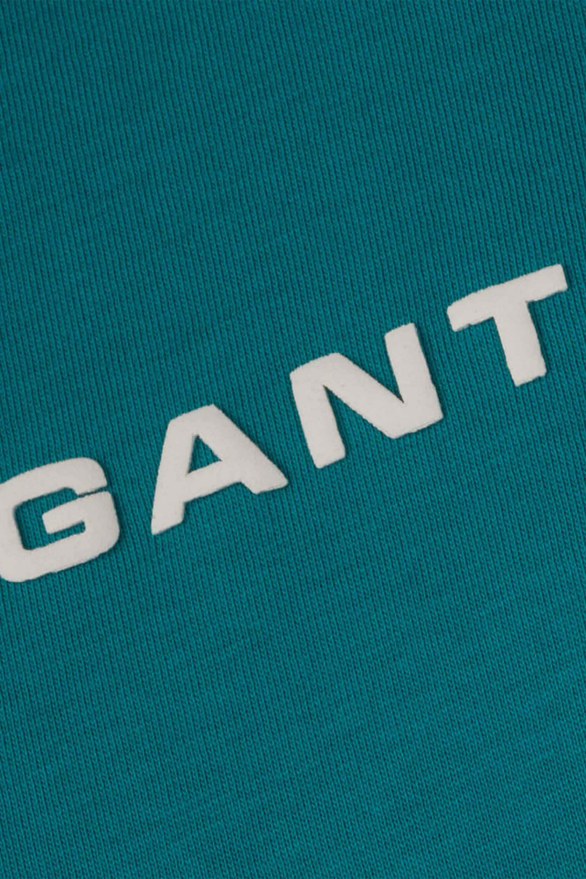 Gant Ανδρικό T-Shirt με Λογότυπο Regular Fit - 2003405 Πράσινο Aqua