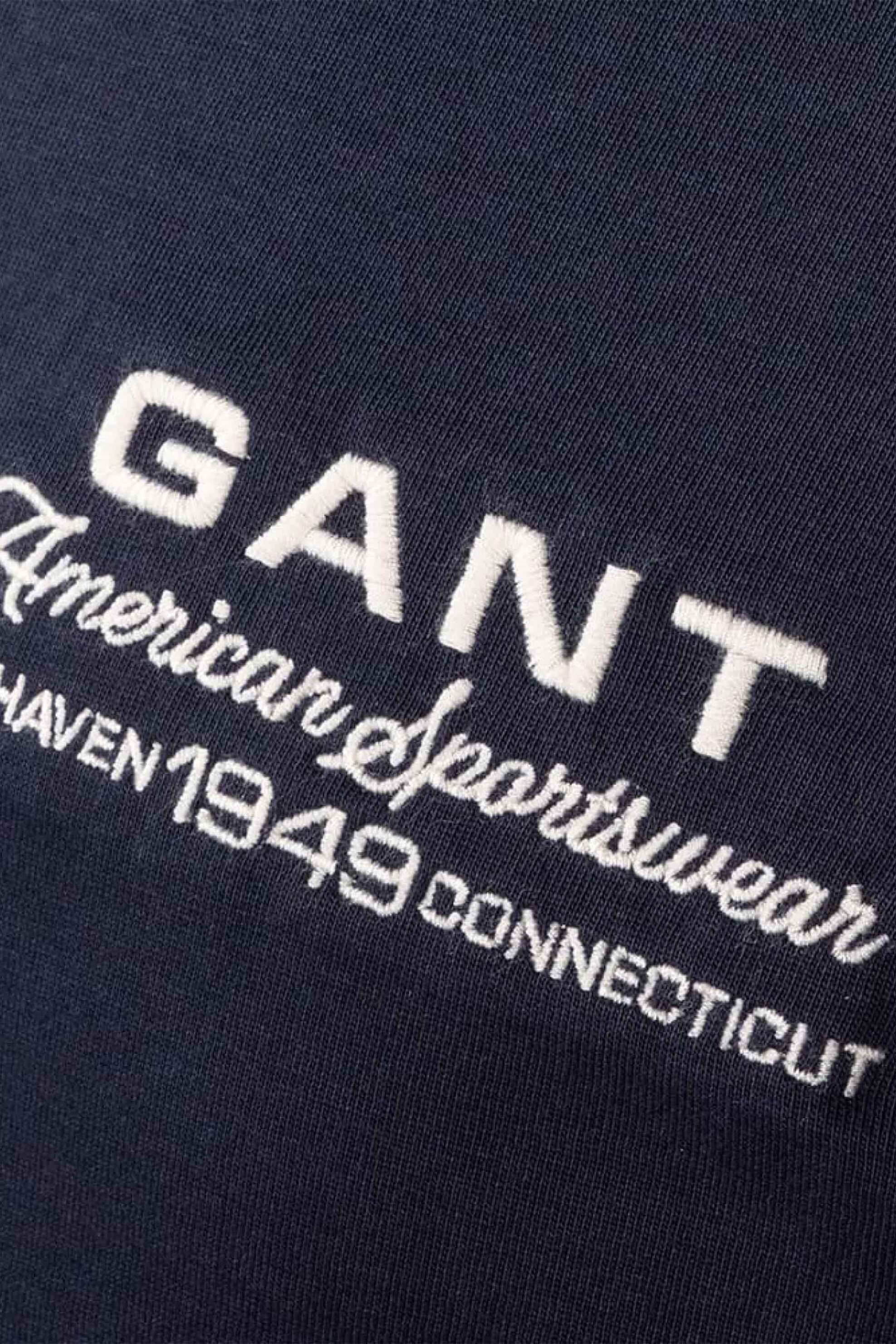 Gant Ανδρικό T-Shirt με Λογότυπο Regular Fit - 2003409 Μπλε Σκούρο