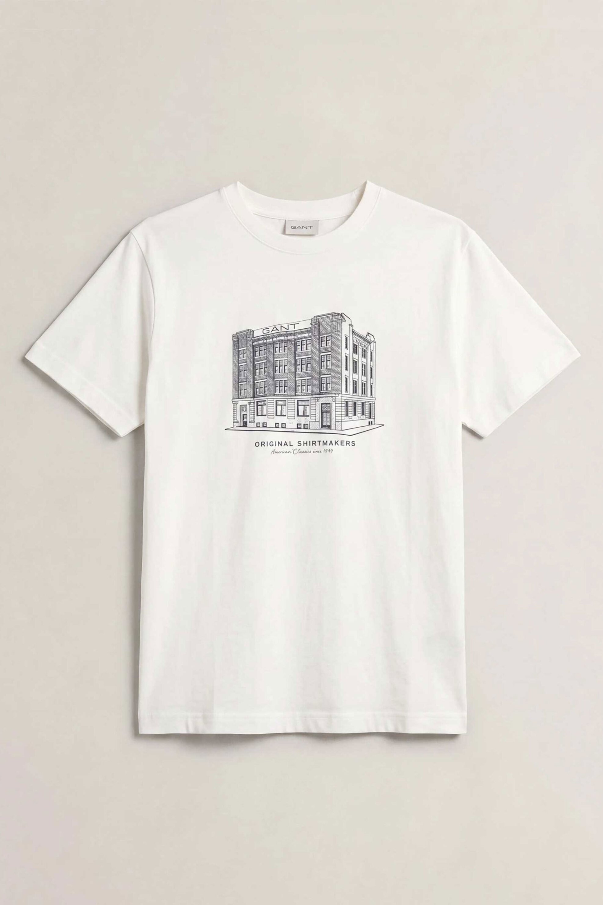 Gant Ανδρικό T-Shirt με Graphic Print Regular Fit - 2003450 Λευκό