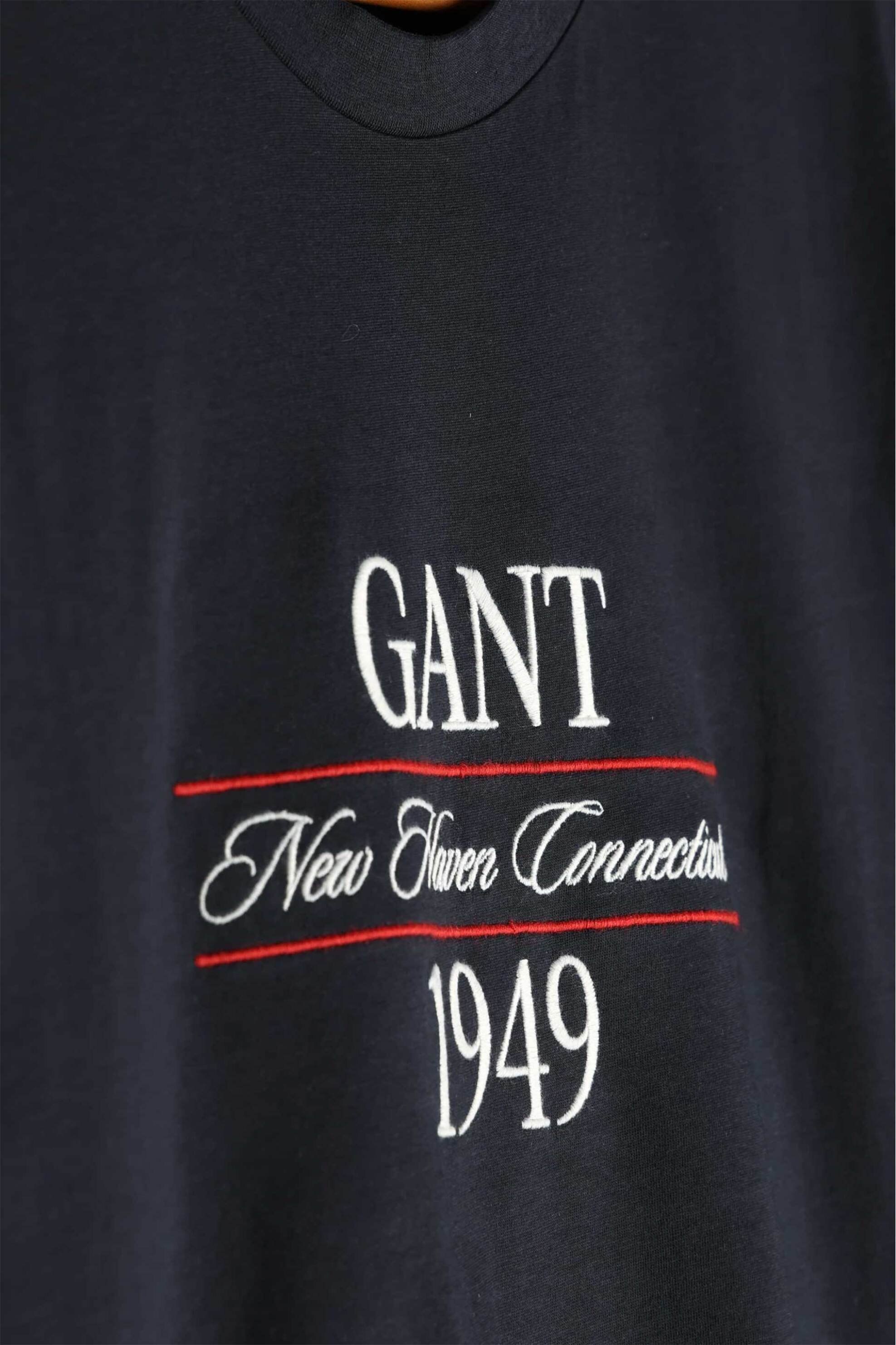 Gant Ανδρικό T-Shirt με Κεντημένο Graphic Logo Regular Fit - 2003458 Μαύρο