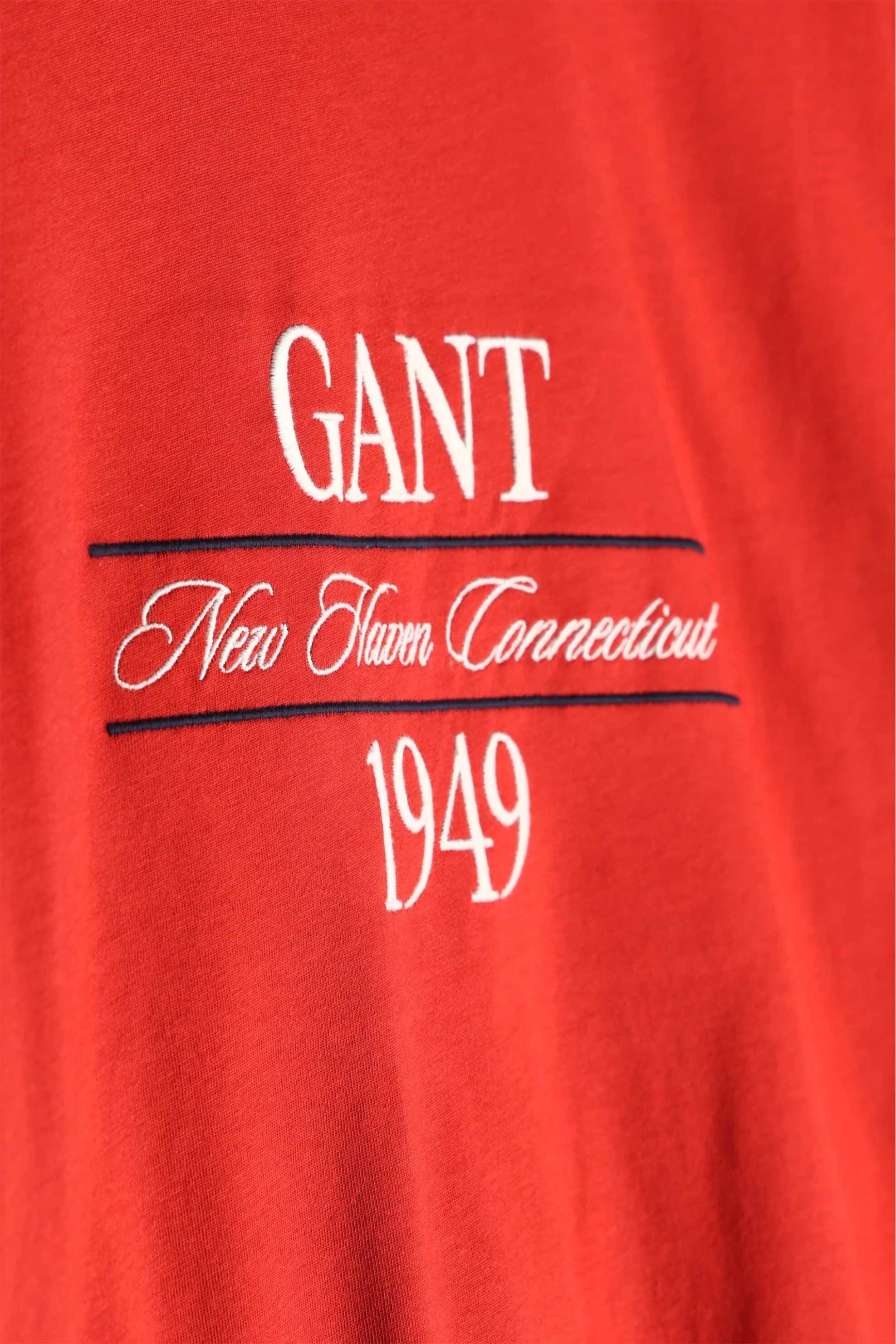 Gant Ανδρικό T-Shirt με Κεντημένο Graphic Logo Regular Fit - 2003458 Κόκκινο