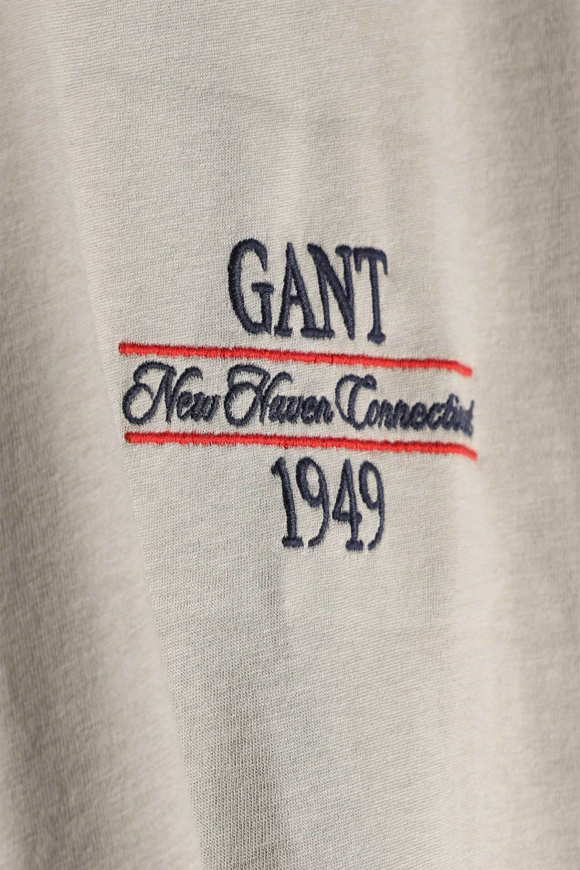 Gant Ανδρικό T-Shirt με Κεντημένο Graphic Logo Regular Fit - 2003459 Taupe