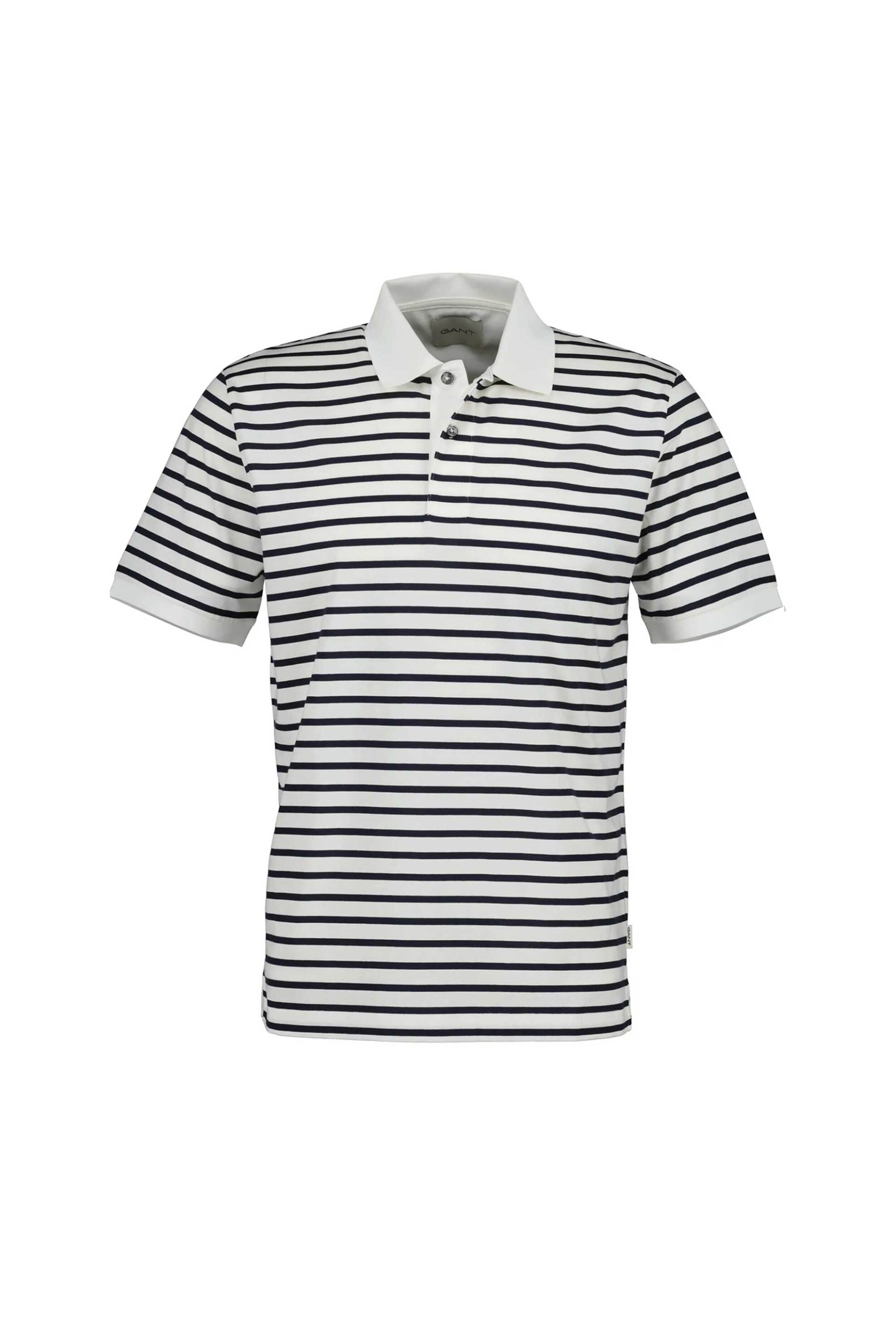 Gant ανδρική μπλούζα πόλο με ριγέ σχέδιο Regular Fit - 2014101 Λευκό