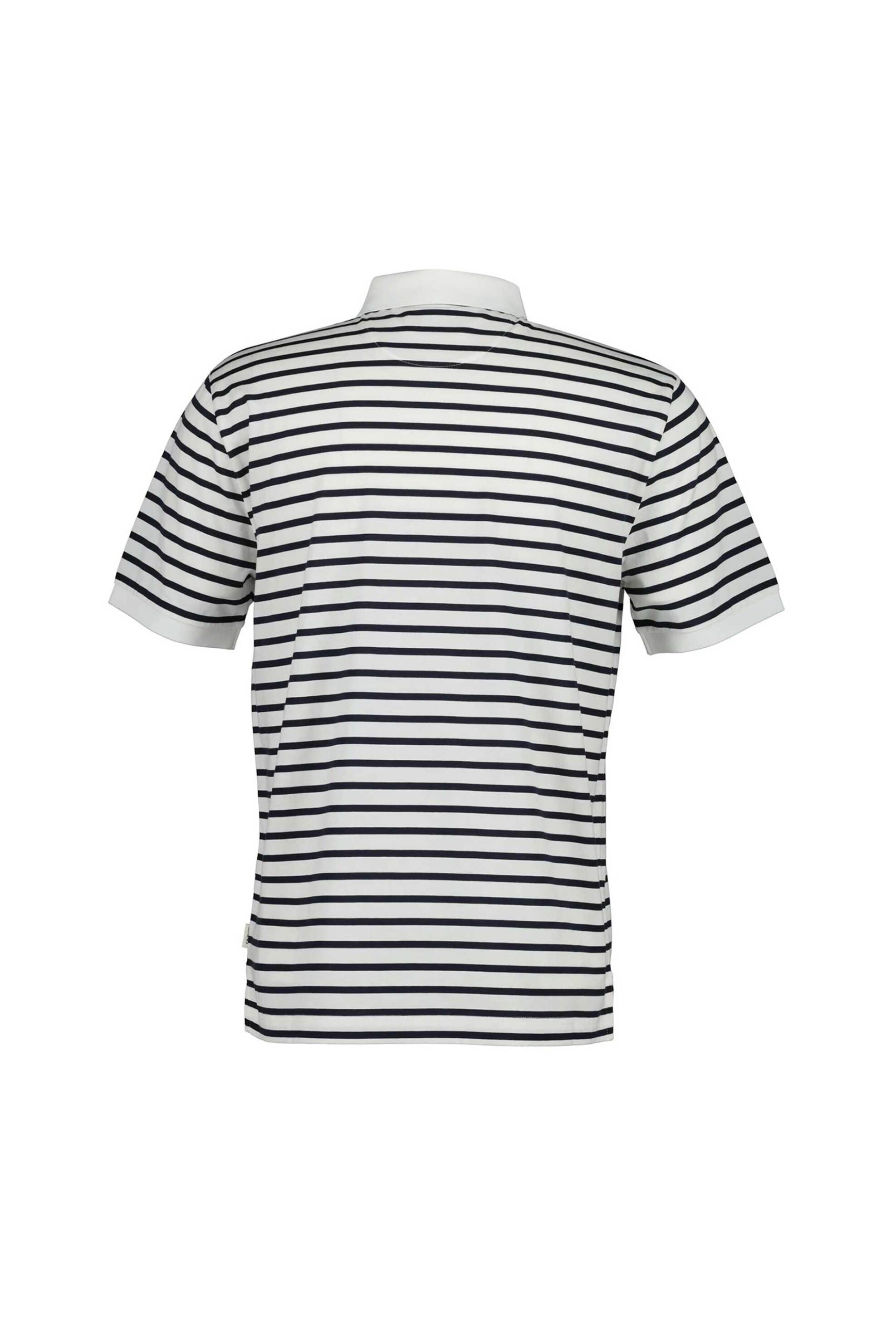 Gant Ανδρική Μπλούζα Πόλο με Ριγέ Σχέδιο Regular Fit - 2014101 Λευκό