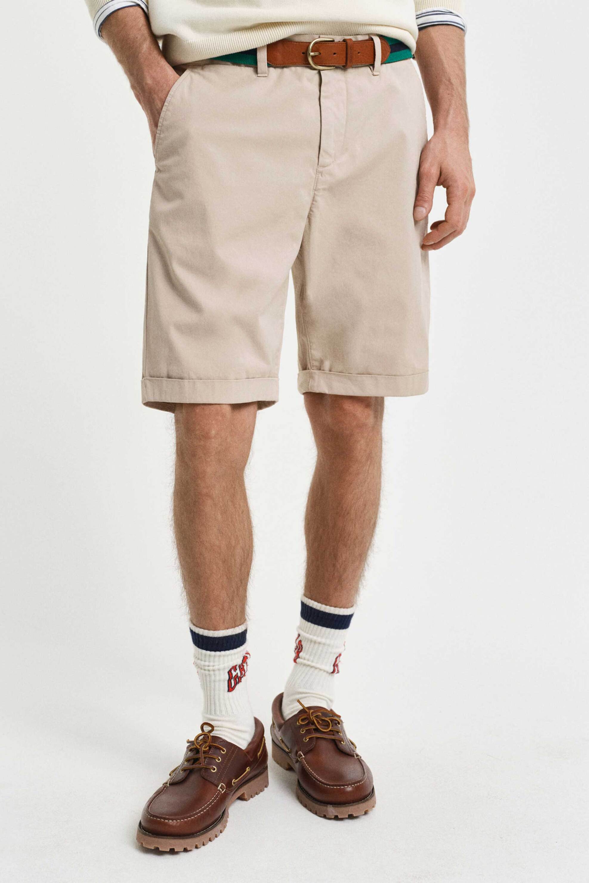 Gant ανδρική βερμούδα chino Regular Fit - 205354 Μπεζ φωτογραφία