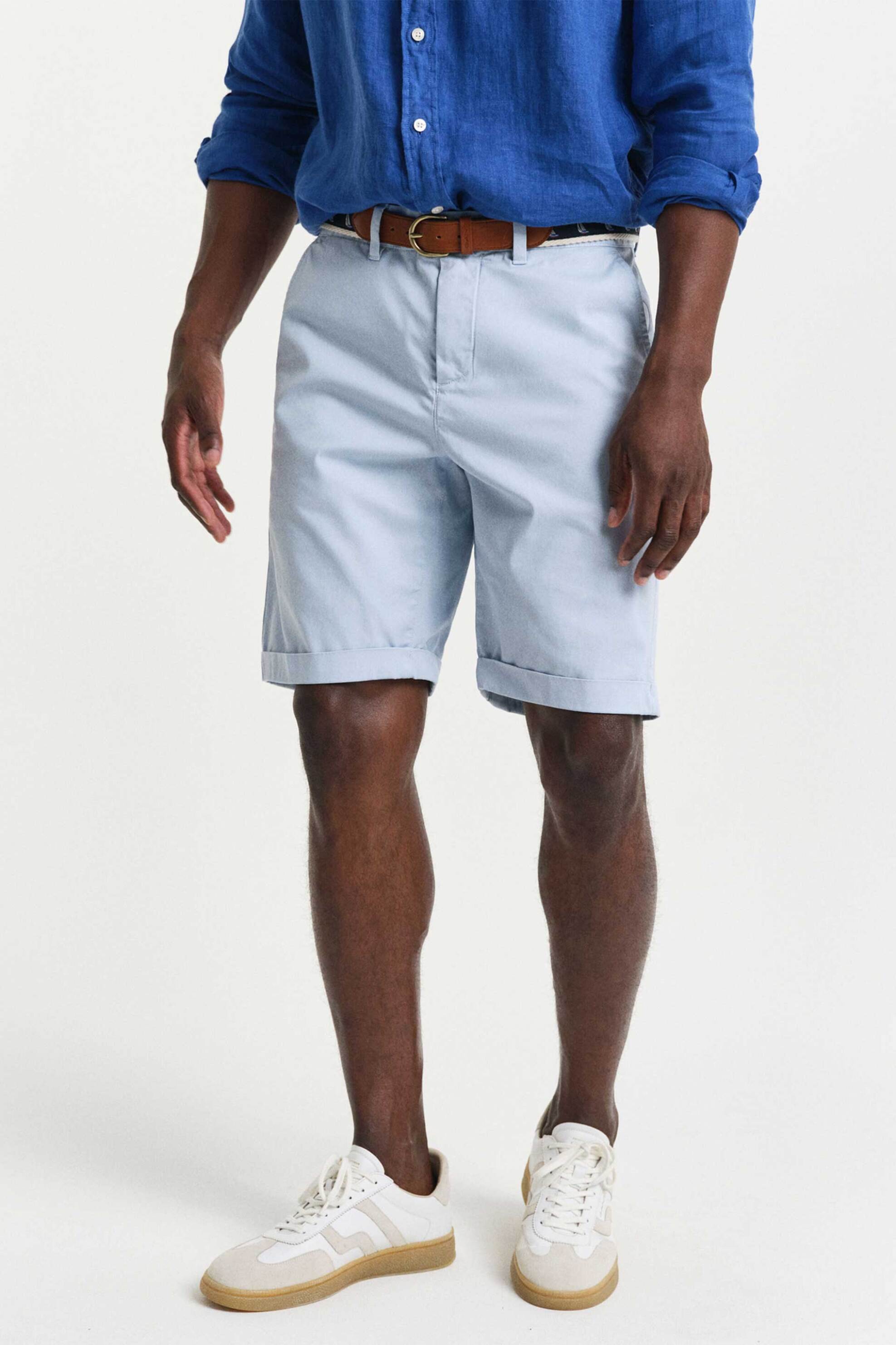 Gant ανδρική βερμούδα chino Regular Fit - 205354 Μπλε Ανοιχτό φωτογραφία