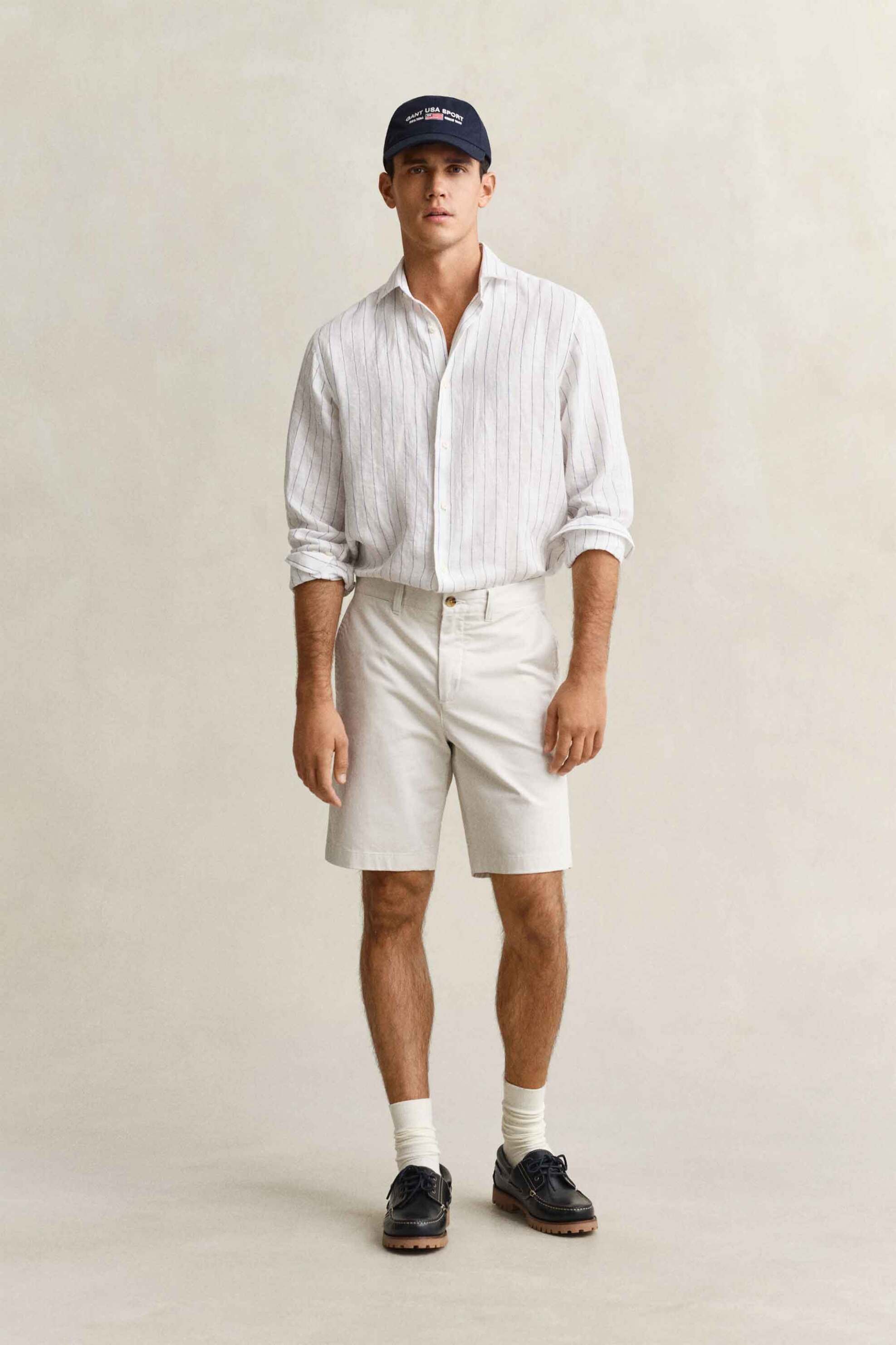 Gant ανδρική βερμούδα chino Regular Fit - 205620 Εκρού
