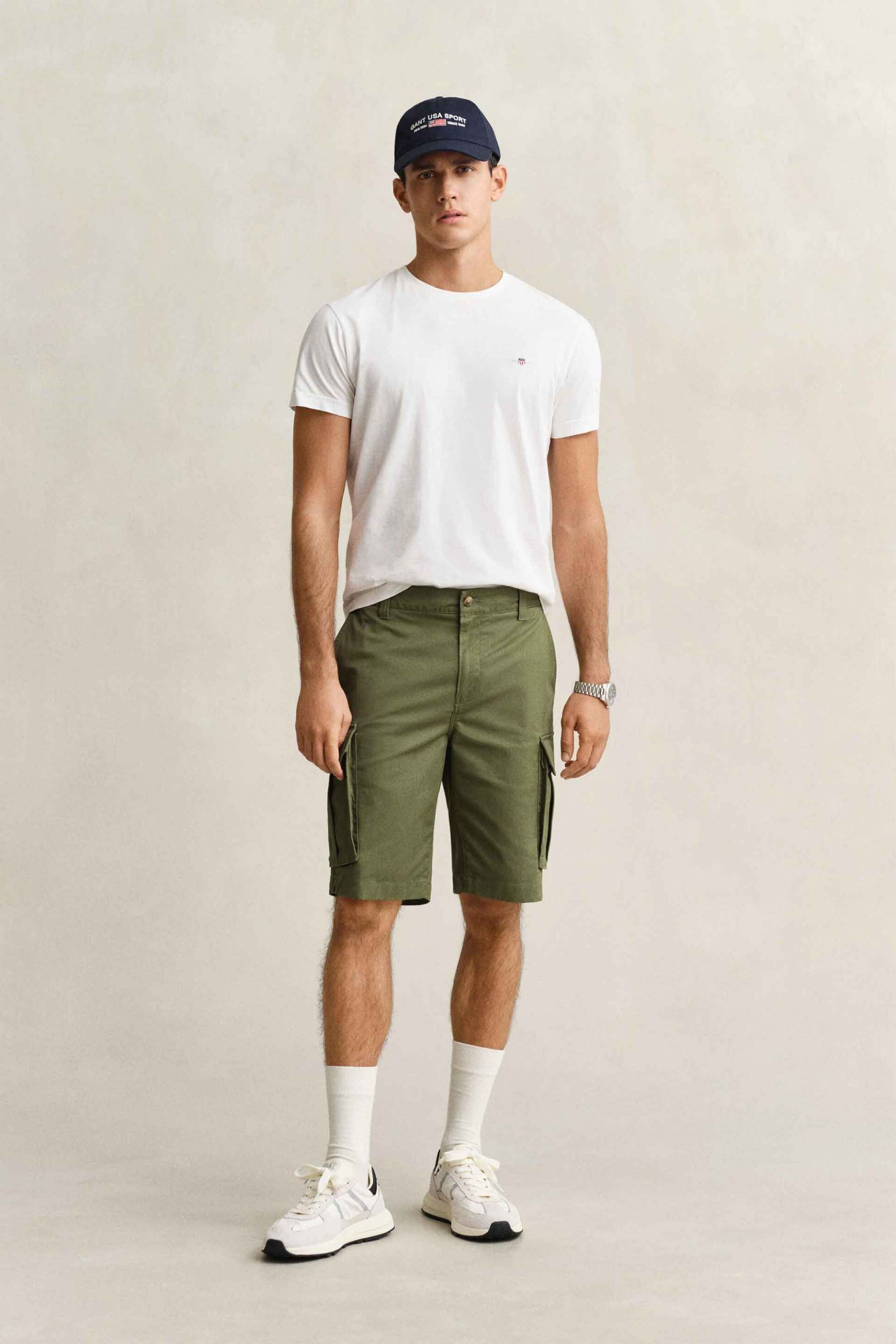 Gant ανδρική βερμούδα cargo Regular Fit - 205630 Λαδί