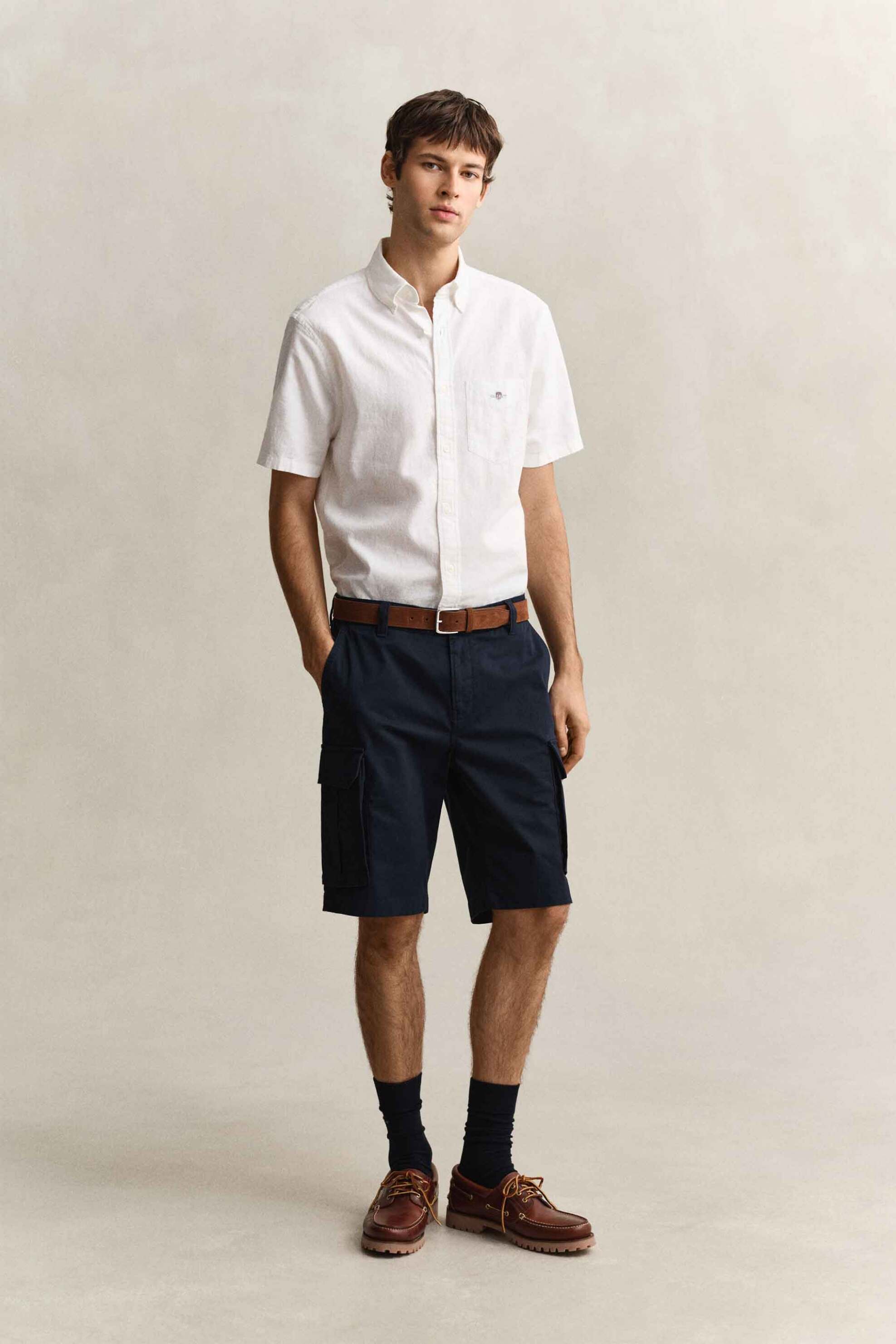 Gant ανδρική βερμούδα cargo Regular Fit - 205630 Μπλε Σκούρο