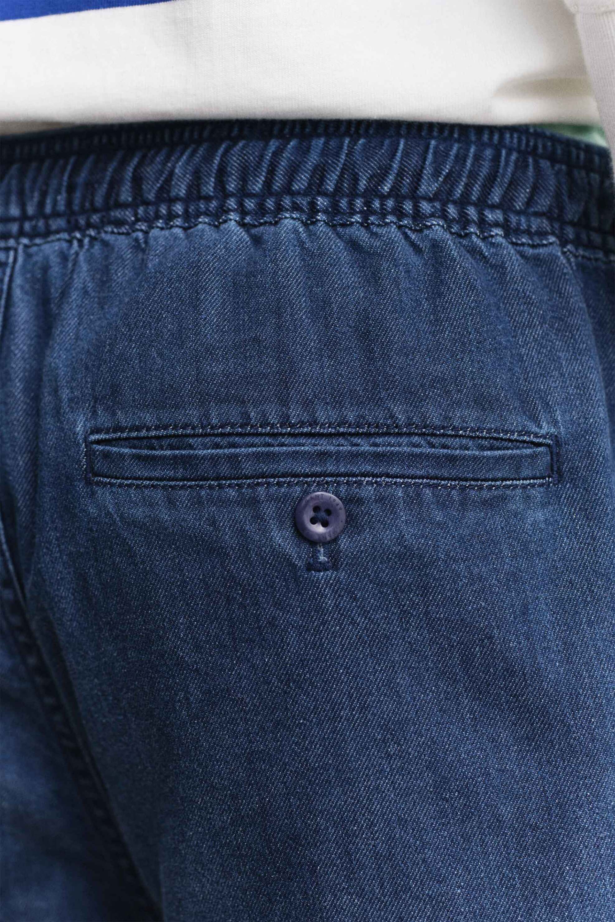 Gant Ανδρική Denim Βερμούδα με Ελαστική Μέση Regular Fit - 205659 Σκούρο Μπλε