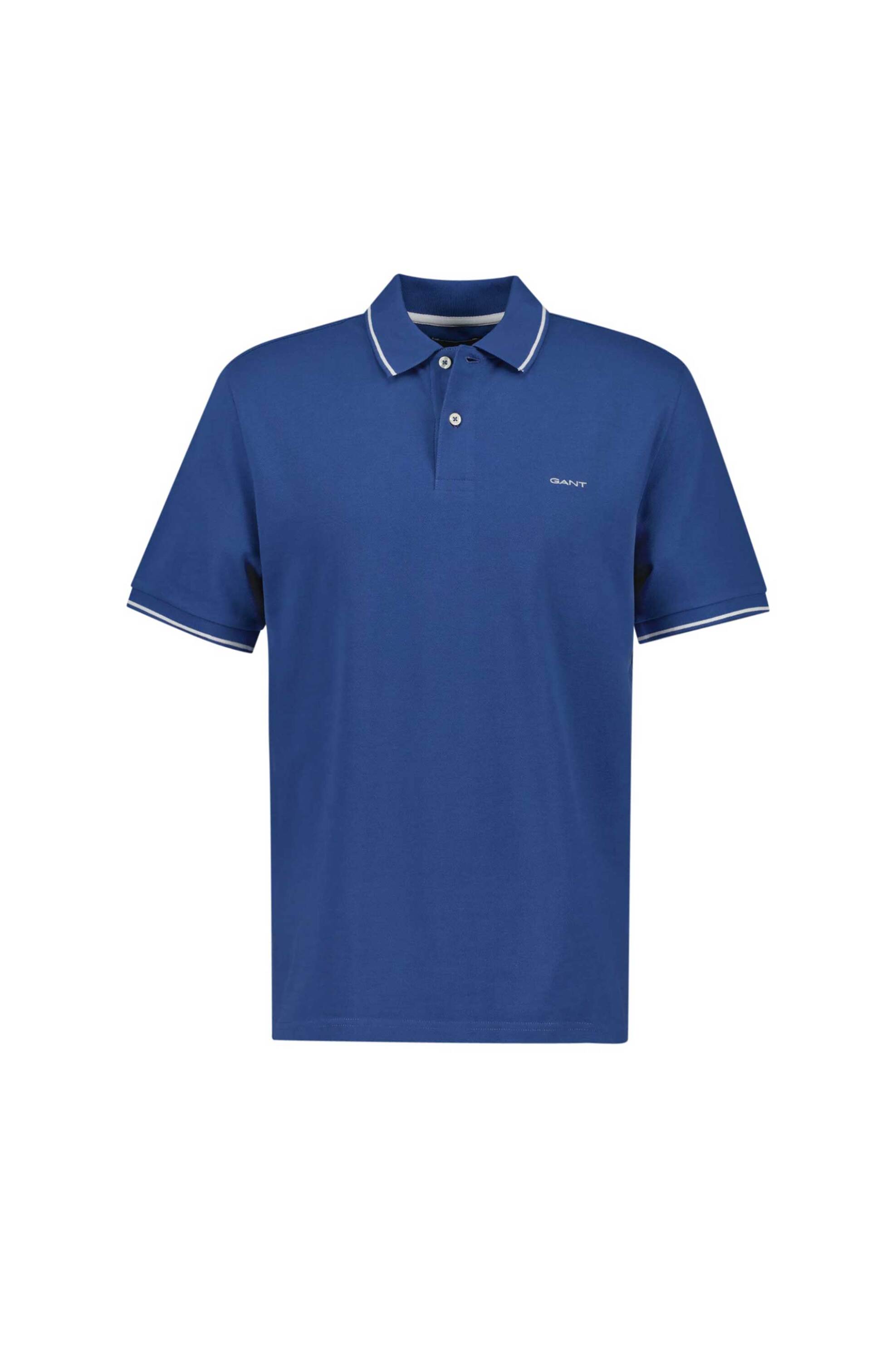 Gant ανδρική μπλούζα πόλο πικέ με contrast trims Regular Fit - 2062034 Μπλε