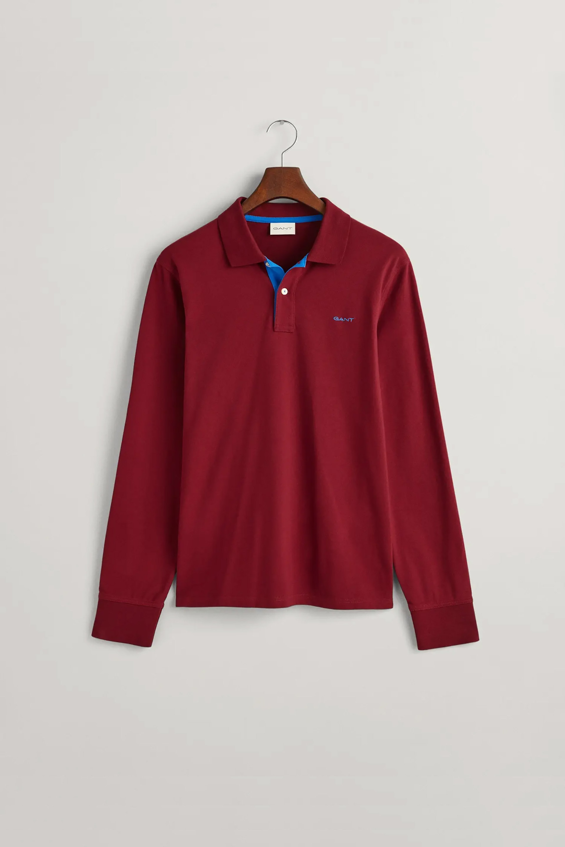 Gant ανδρική μπλούζα πόλο πικέ με contrast πατιλέτα και κεντημένο logo Regular Fit - 2065004 Μπορντό