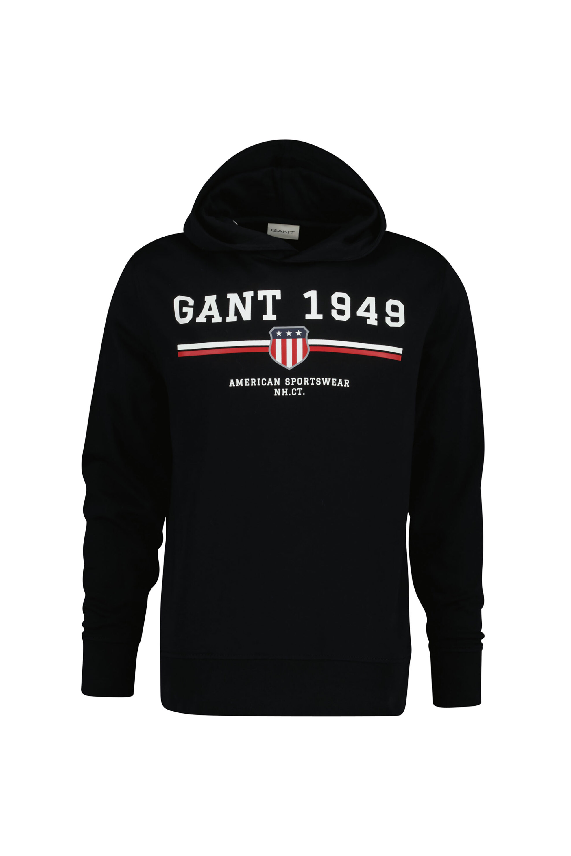Gant ανδρική μπλούζα φούτερ με κουκούλα και graphic logo Regular Fit - 2067042 Μαύρο