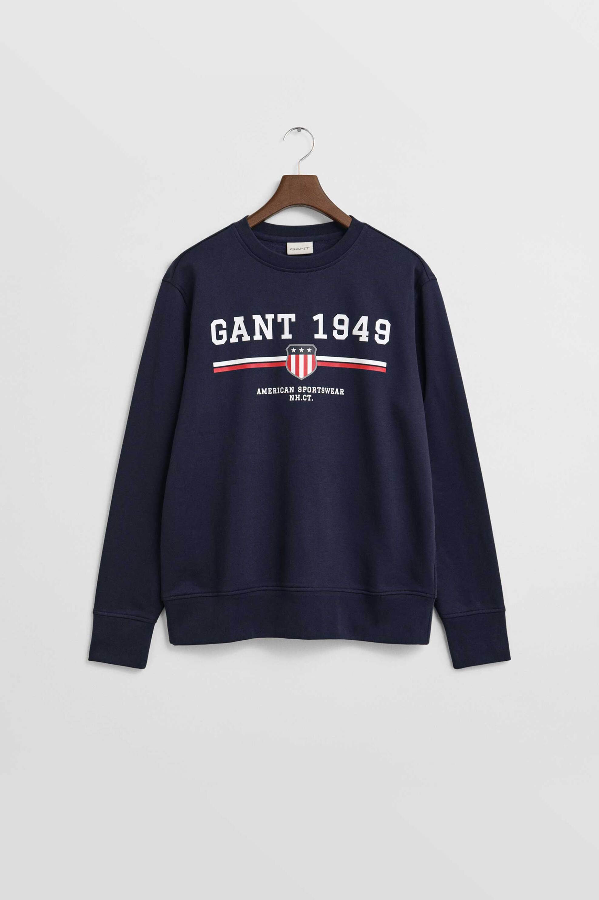 Gant ανδρική μπλούζα φούτερ με graphic logo Regular Fit - 2067043 Μπλε Σκούρο