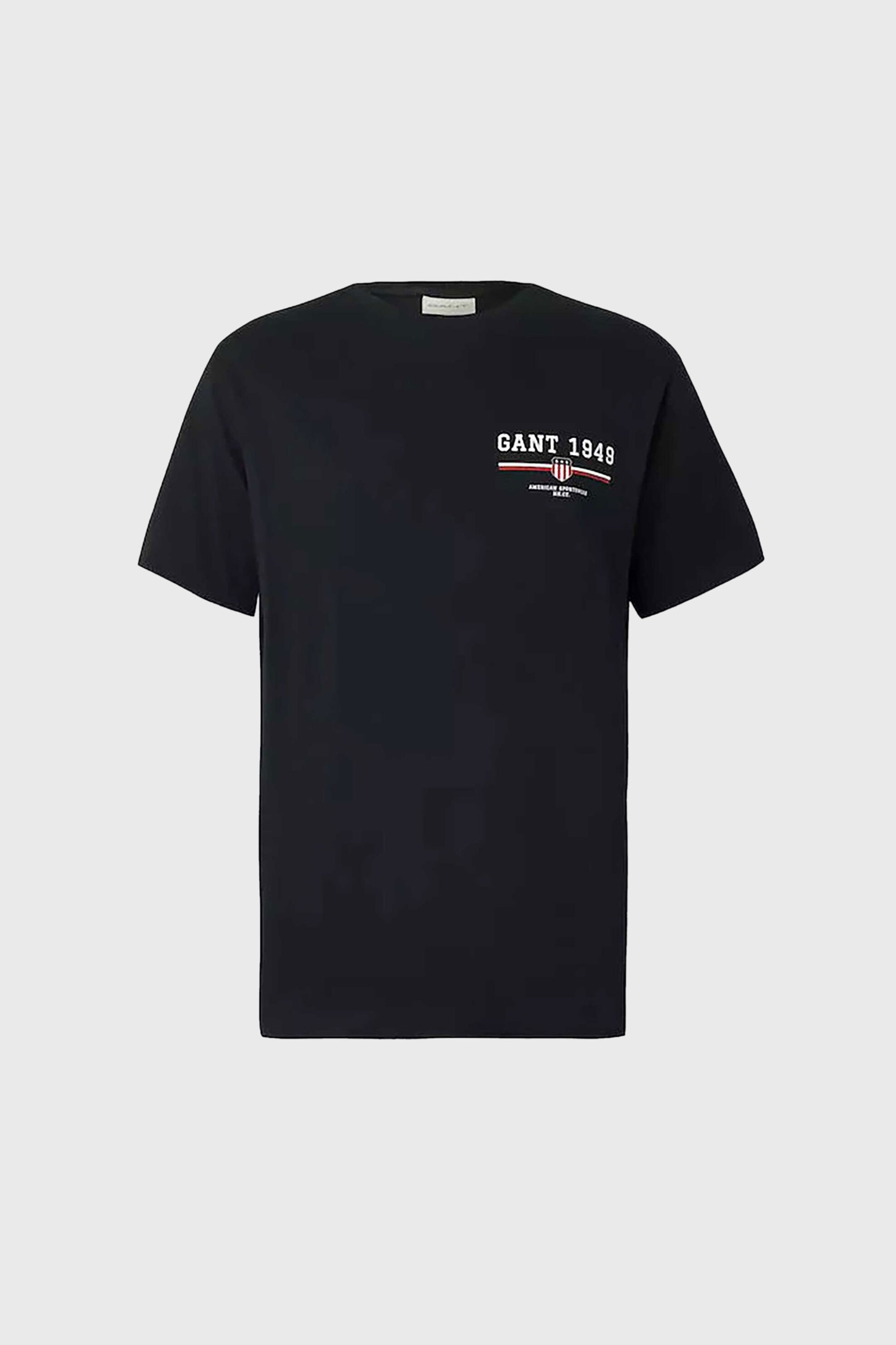 Gant ανδρικό T-shirt με logo print Regular Fit - 2067044 Μαύρο